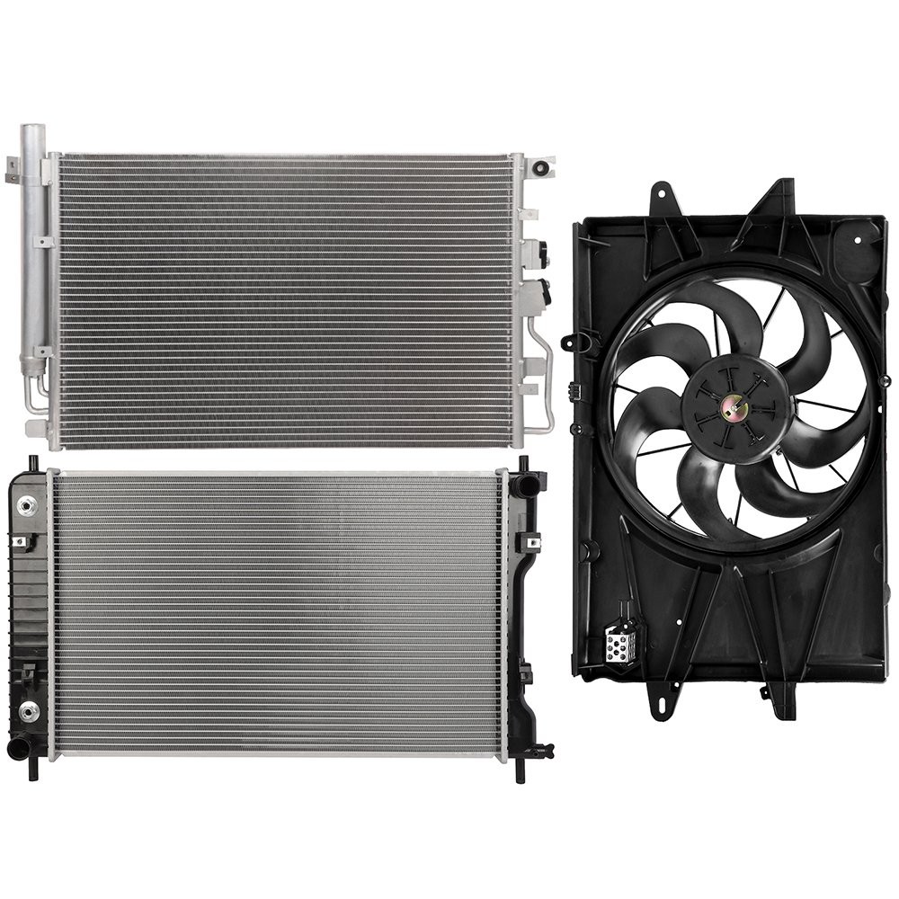1 x Cooling Fan+1 x Radiator+1 x Condenser For 2010-2015 Chevrolet Equinox 2.4L