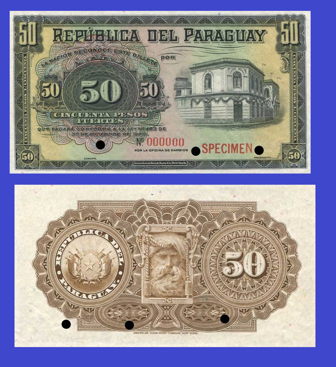 Paraguay 50 pesos  1920  /   Copy