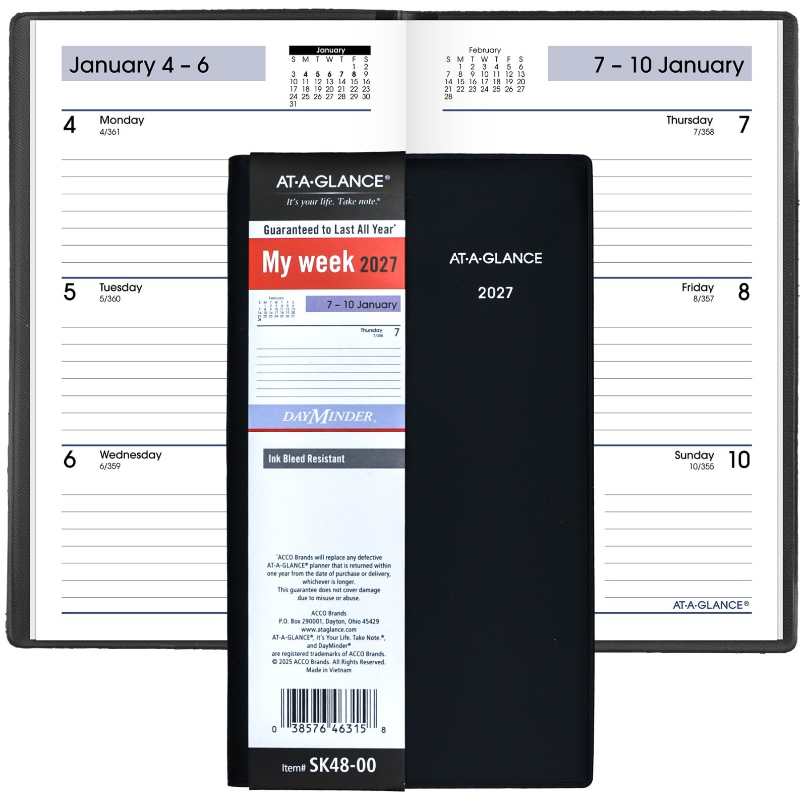 2027 At-A-Glance DayMinder SK48-00 Weekly Pocket Planner, 3-1/2 x 6 2027 At-A-Glance DayMinder SK48-00 Weekly Pocket Planner, 3-1/2 x 6