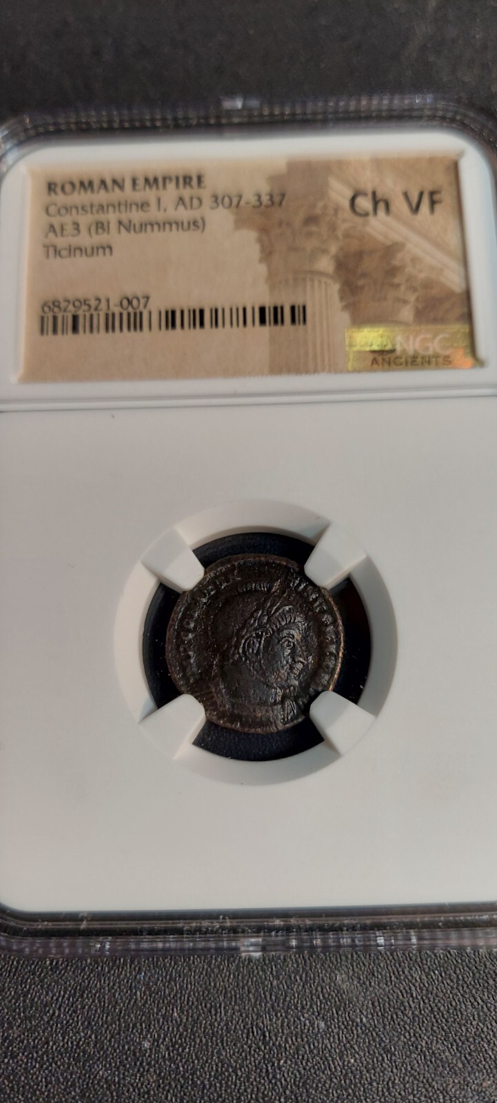 (SAINT) Constantine I Roman Emperor Coin Christian Cross on Altar NGC CH. V.FINE