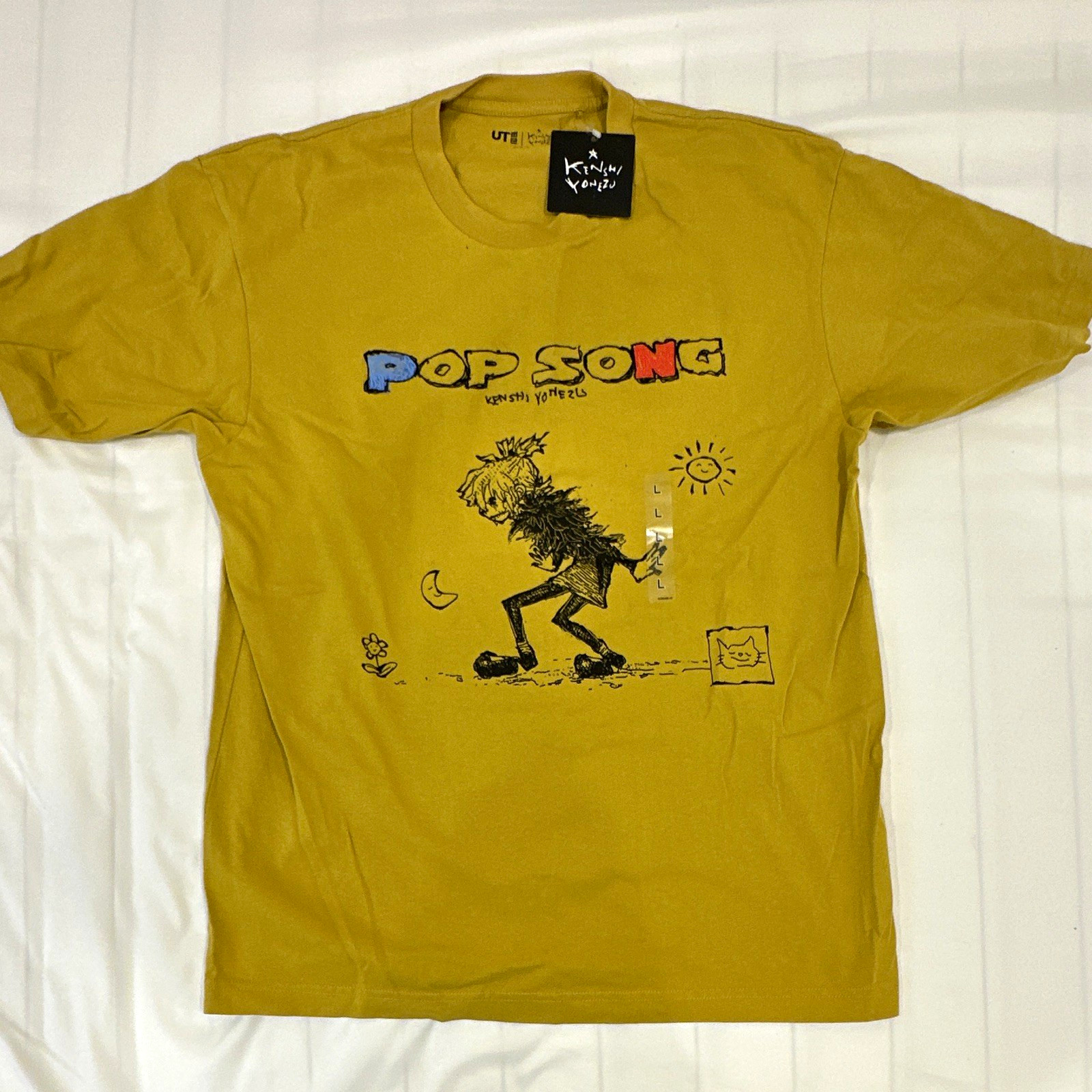 Uniqlo UT Kenshi Yonezu POP SONG Graphic Print Yellow T-Shirt Men’s L Uniqlo UT Kenshi Yonezu POP SONG Graphic Print Yellow T-Shirt Men’s L