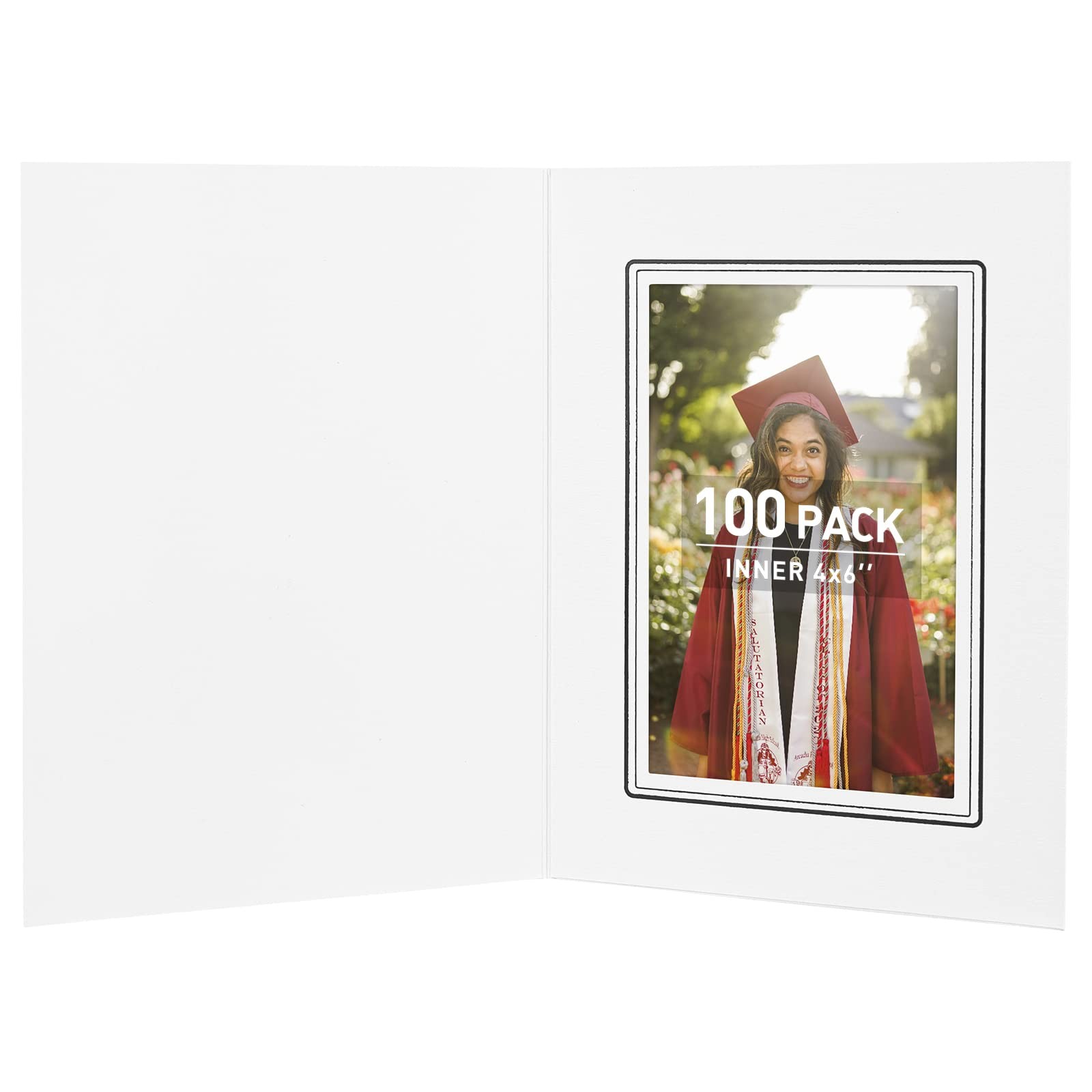 Pack of 100, 4x6 Photo Folders, Cardboard Picture Frame, Paper Frame Cards,...
