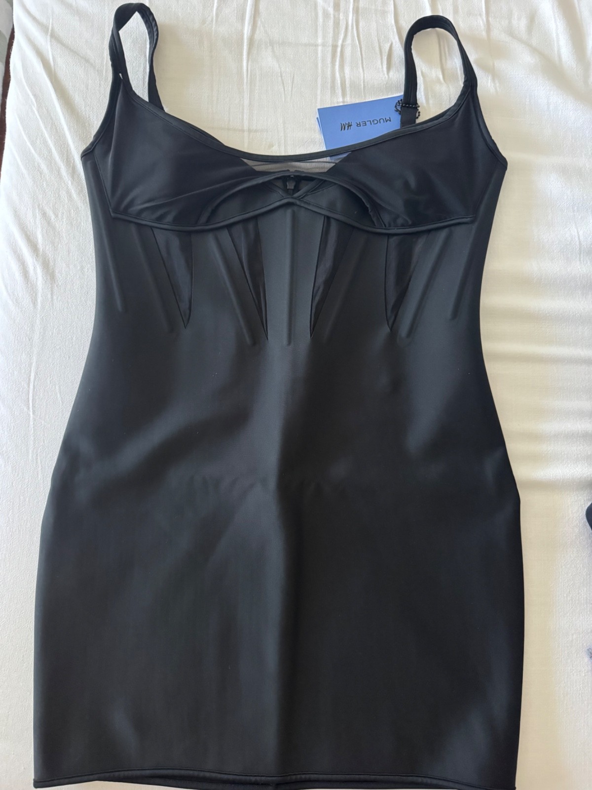 H&M X Mugler Corset-style Mini Dress Black Color Size M NWT H&M X Mugler Corset-style Mini Dress Black Color Size M NWT