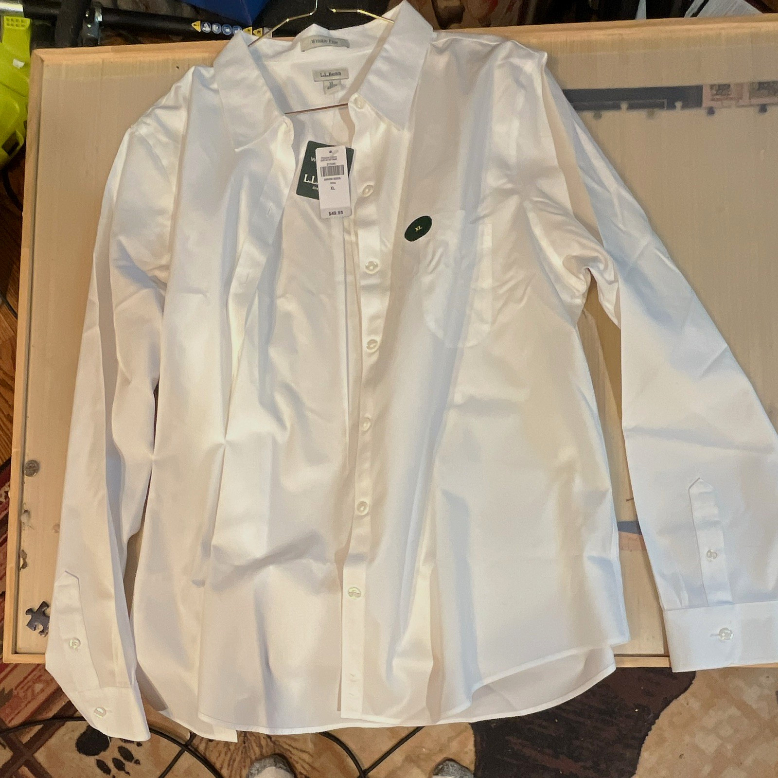 L.L.Bean Men’s White Solid Cotton Dress Shirt XL 34/35 Traditional Fit L.L.Bean Men’s White Solid Cotton Dress Shirt XL 34/35 Traditional Fit