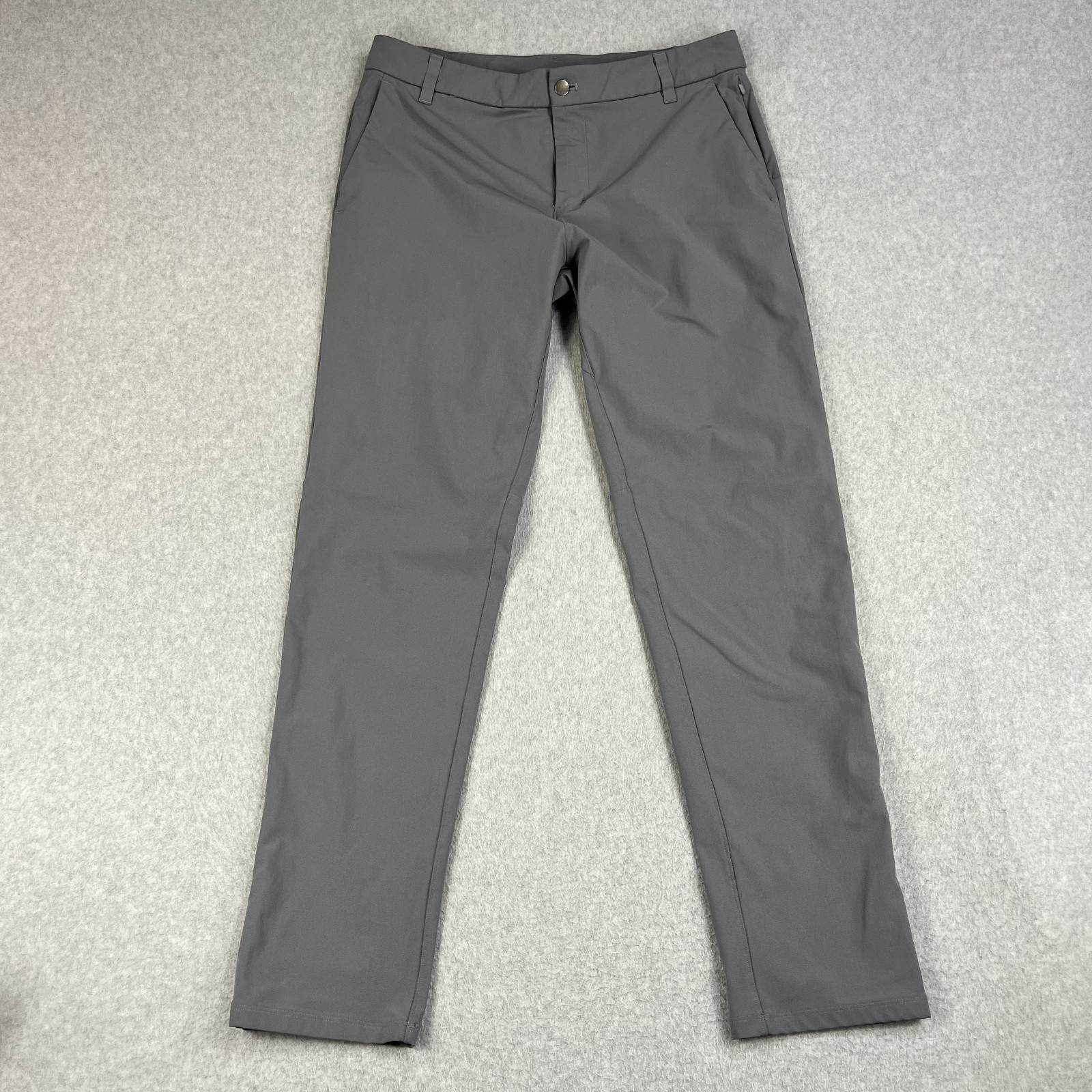 Lululemon ABC Pants Mens 34x32.5 Gray Stretch Active Zip Pockets EUC