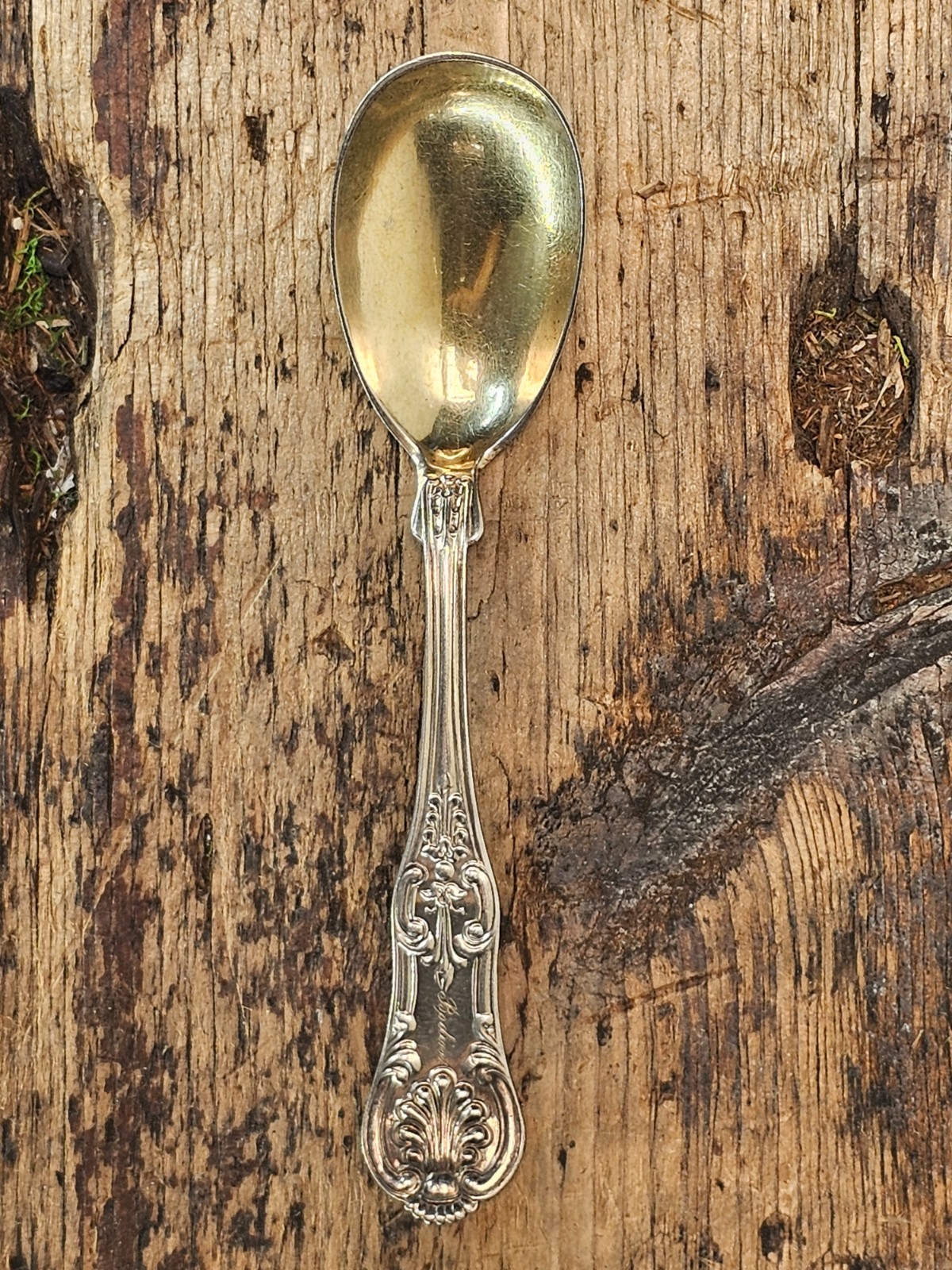 Antique French 950 Silver Gilt-Wash Feeding Spoon (c. 1900) 5\