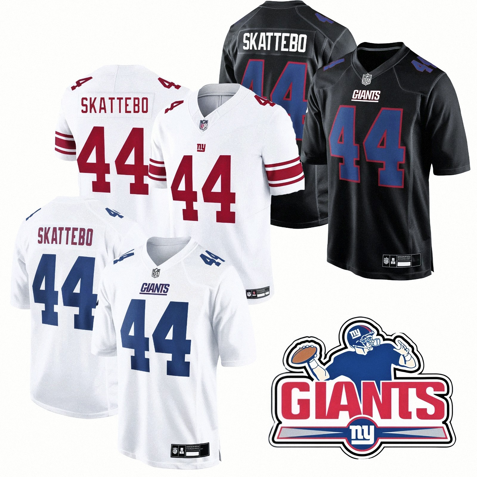 Men's Giants #44 Cam Skattebo All Stitched Player Jersey S-3XL=