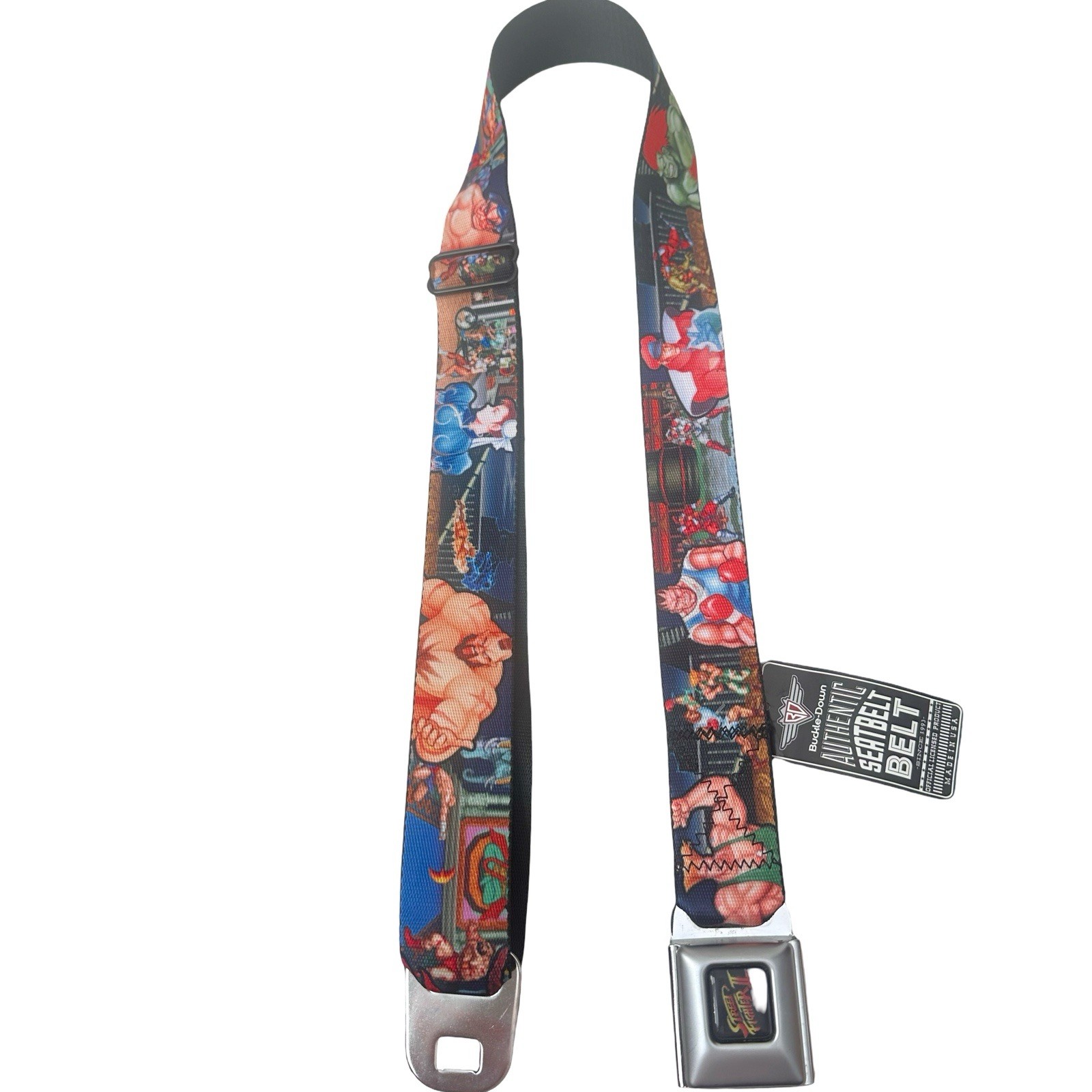 Street Fighter II Buckle-Down Seatbelt Belt NWT Capcom 2015 Made USA Adjustable