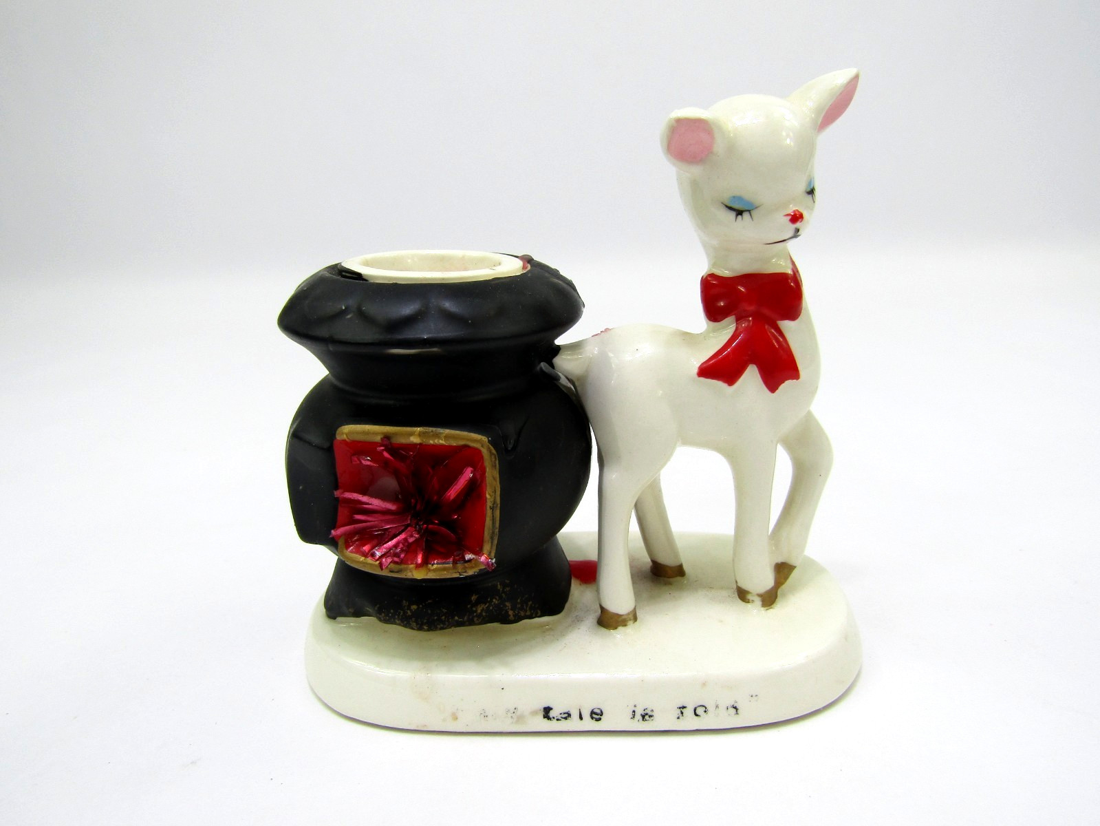 VTG 1963 Holt-Howard Ceramic Reindeer Figurine Candle Holder Made in Japan Rare