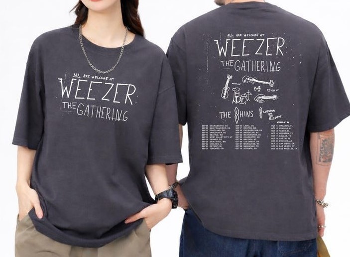 NEW Weezer The Gathering Tour 2026 T-Shirt, Vintage shirt reprint