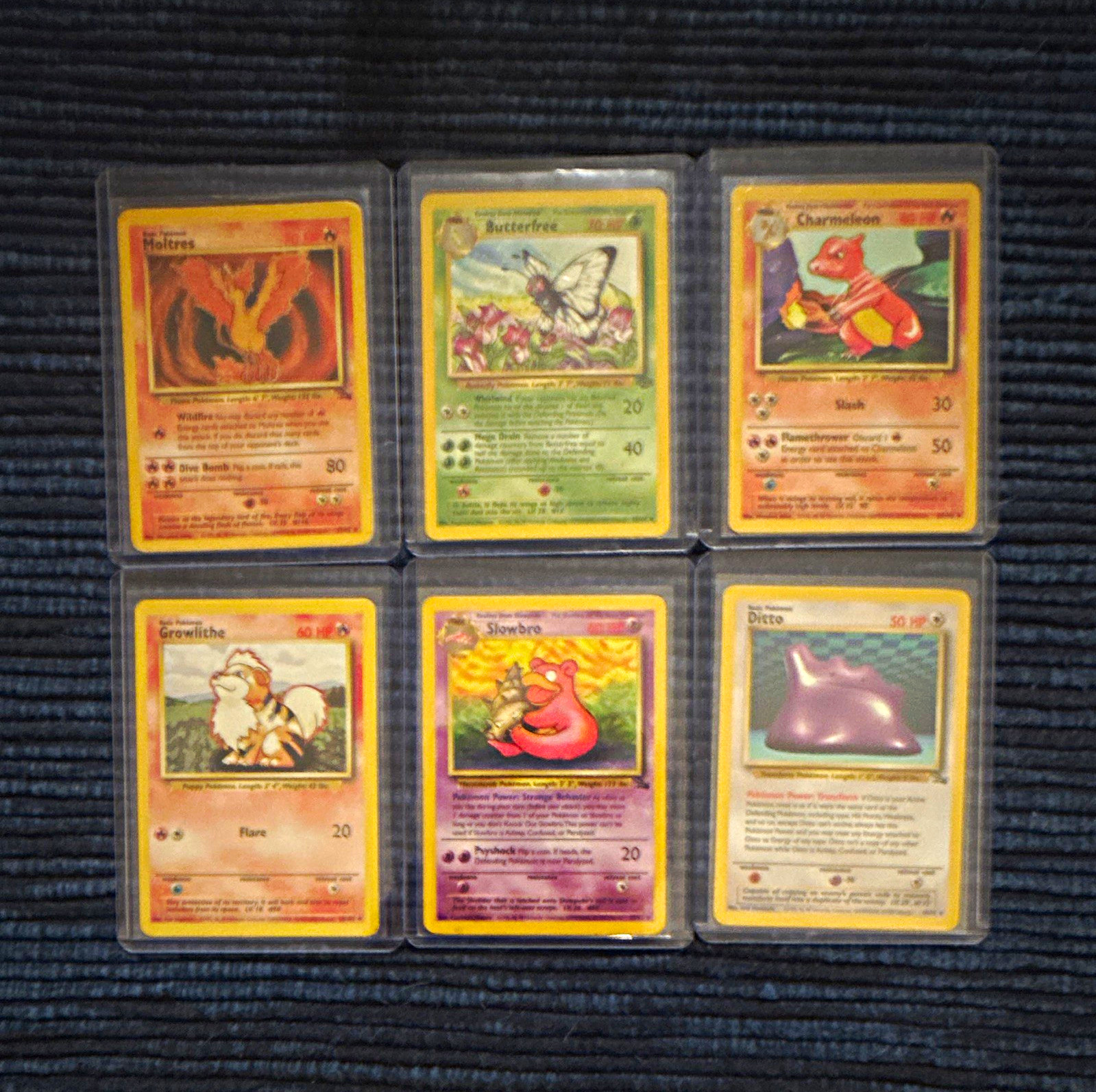 Nm/LP- 1999 WOTC Old Vintage Pokemon 6-Card Lot Fossil/Jungle - Moltres Ditto