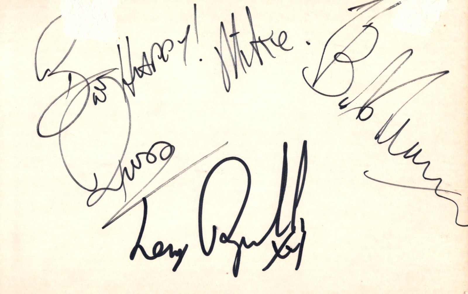 THE BLACK ABBOTTS 4 MEMBERS SIGNED autographed Hand Signed RPPC PC