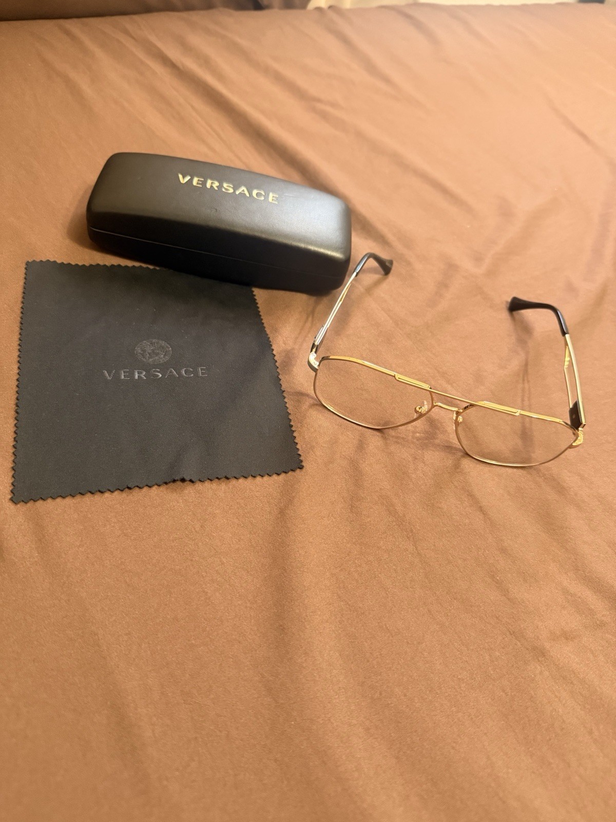 Versace MOD 1287 1002 Gold Metal Full Rim Eyeglass Frames 59-13 145 Versace MOD 1287 1002 Gold Metal Full Rim Eyeglass Frames 59-13 145