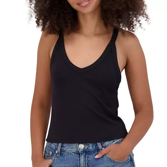 Aeropostale Women\'s Wear 2-Ways Cropped Tank Top Size M Black