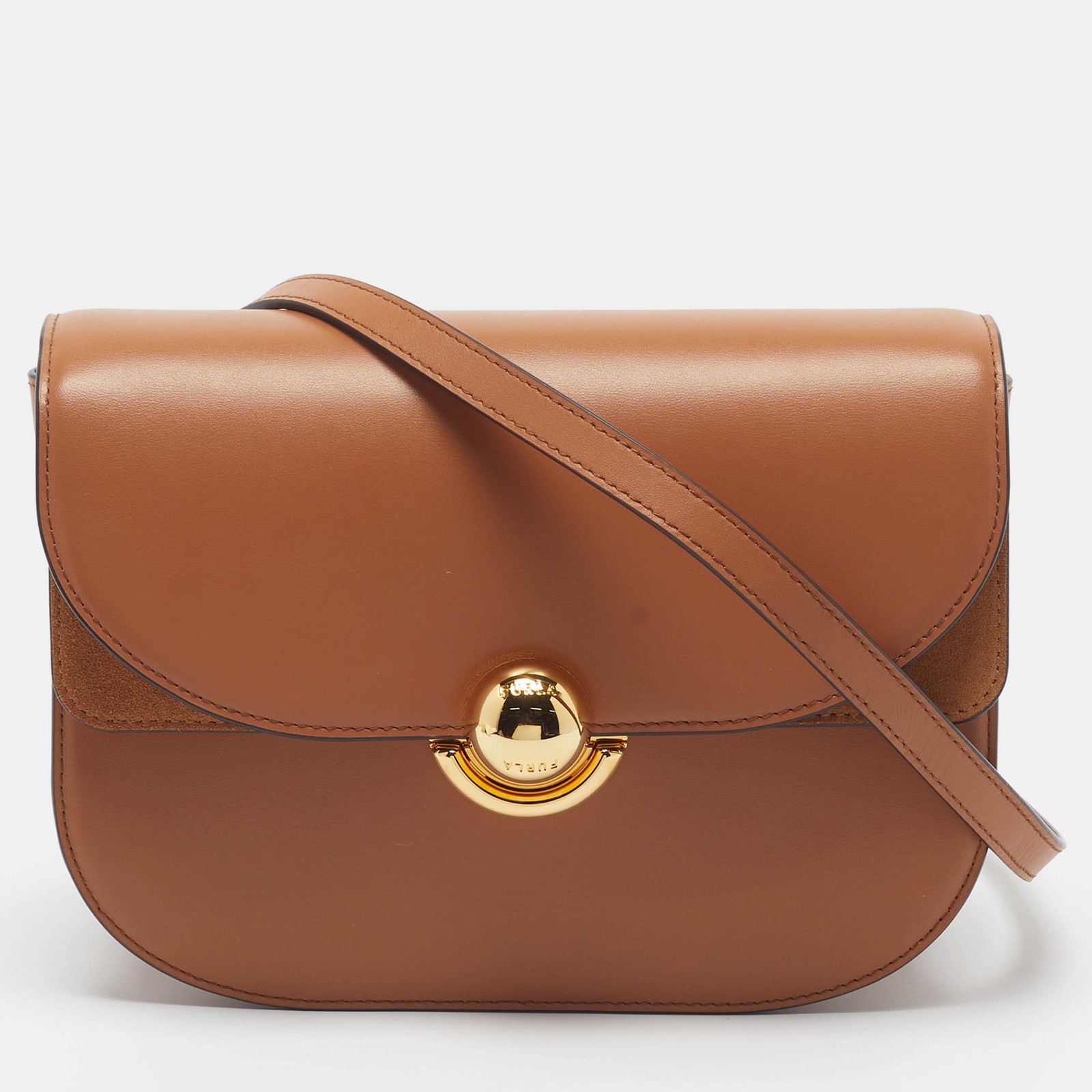 Furla Sfera S Brown Leather Crossbody Bag