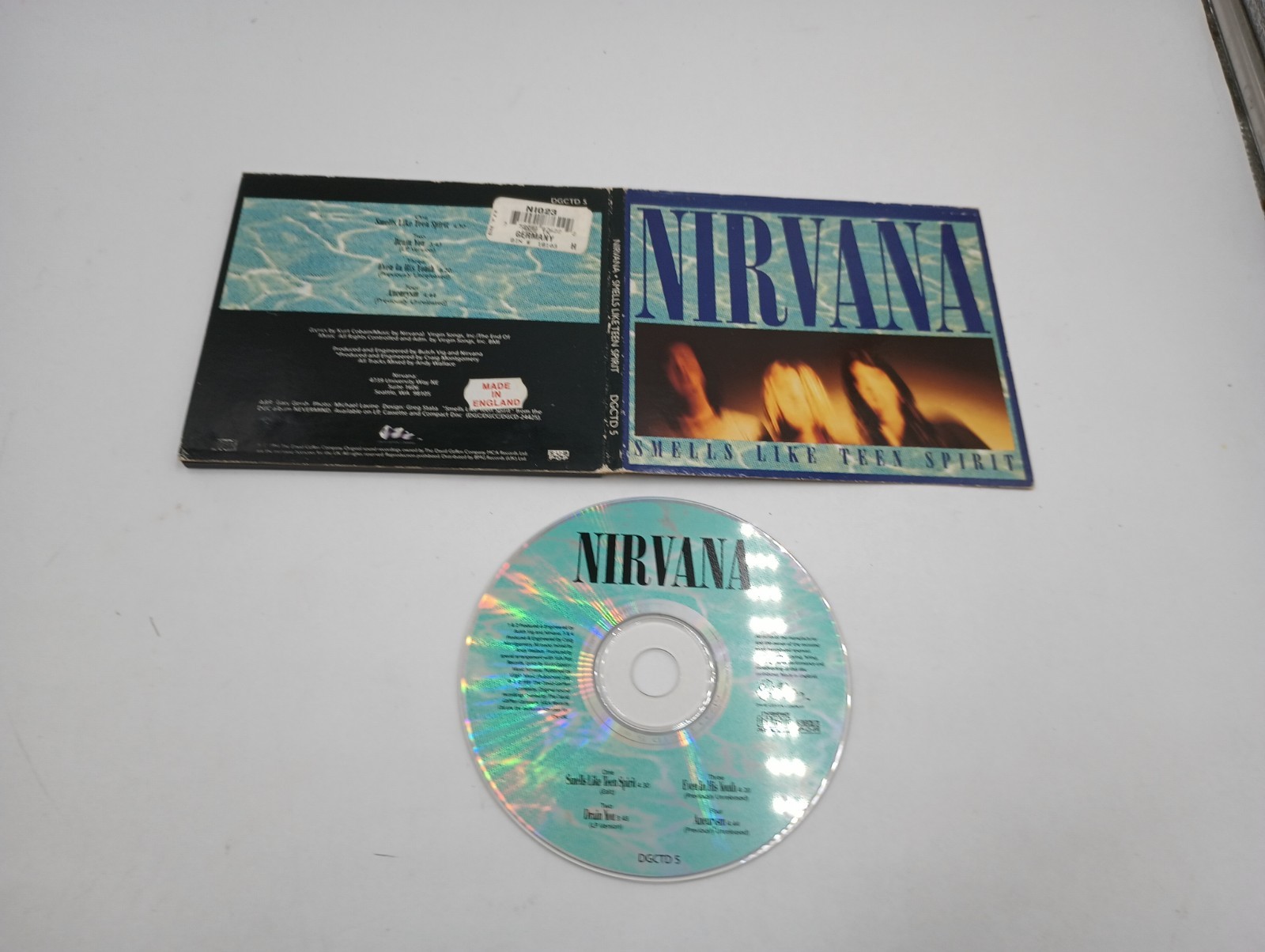 1991 NIRVANA SMELLS LIKE TEEN SPIRIT CD DRAIN YOU, EVEN IN HIS YOUTH, ANEURYSM