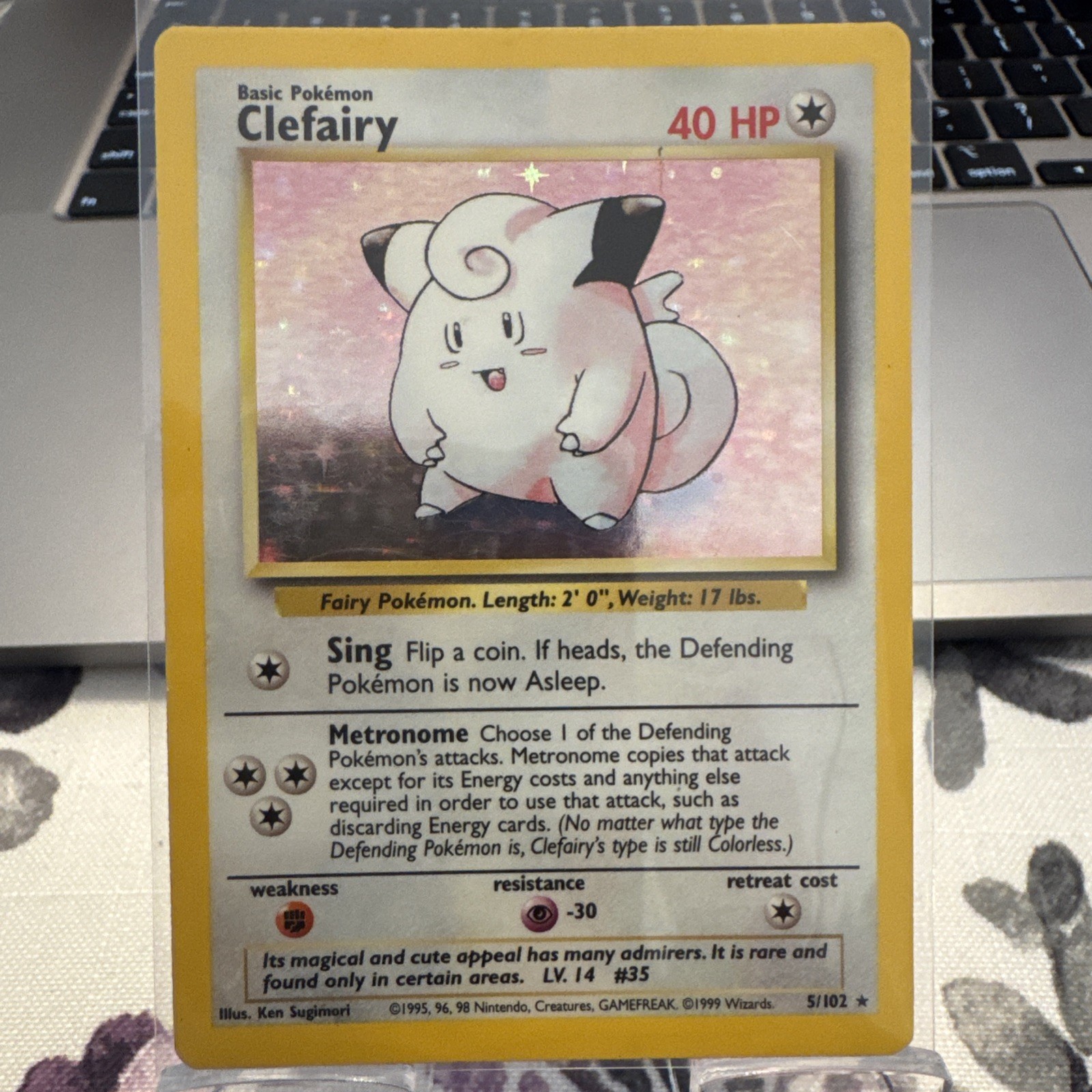 Pokemon TCG Base Set Clefairy 5/102 Holo Rare English 1999 HP 40