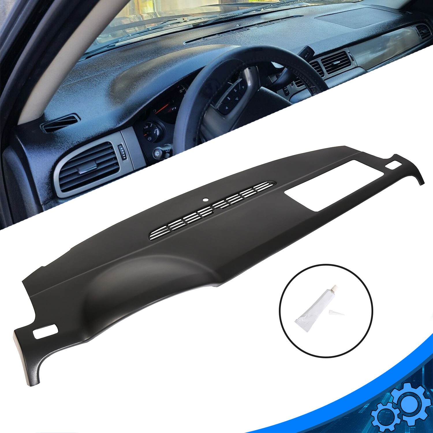 FOR 07-14 TAHOE SUBURBAN GMC YUKON DASH BOARD CAP DASHBOARD COVER OVERLAY BLACK FOR 07-14 TAHOE SUBURBAN GMC YUKON DASH BOARD CAP DASHBOARD COVER OVERLAY BLACK