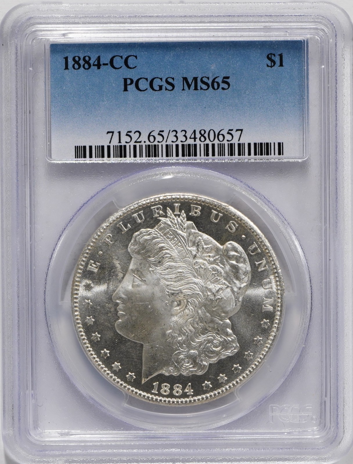 1884 CC Morgan Dollar PCGS MS65
