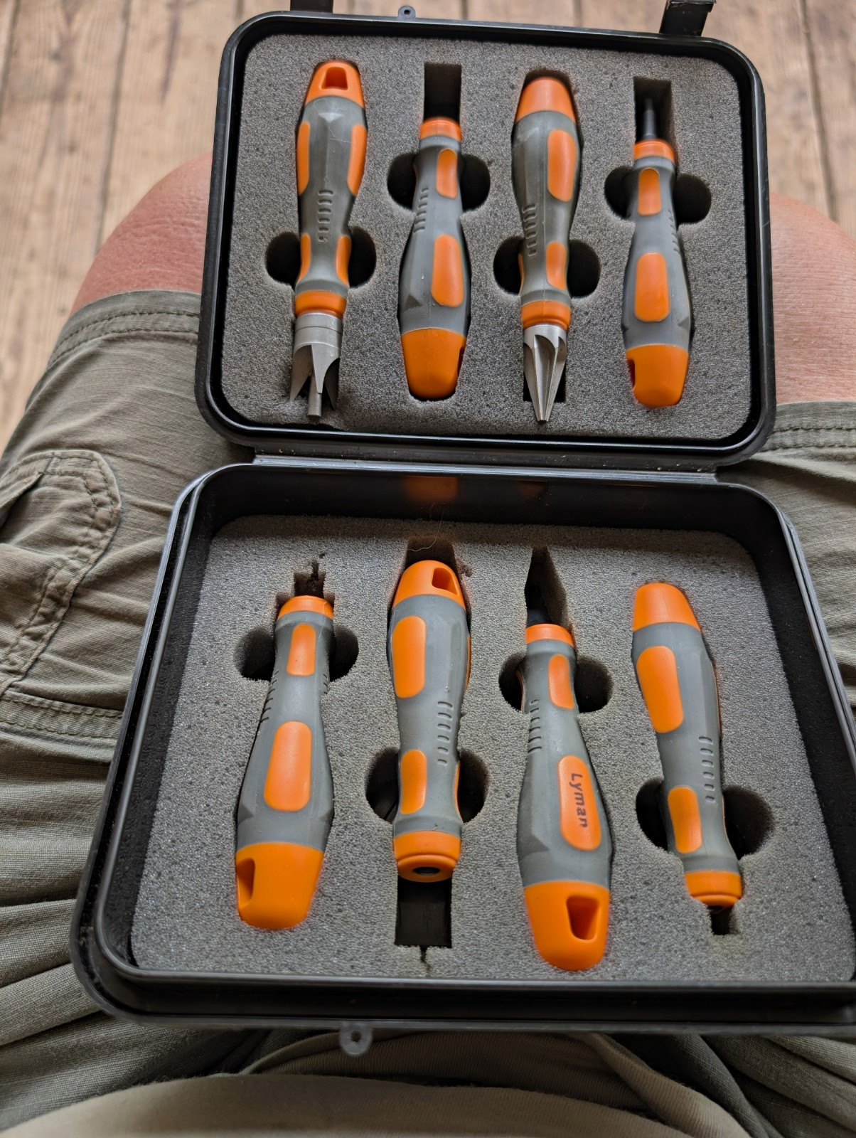 Lyman Universal Case Prep Accessory Set Orange/Gray Tools with Hard Case Lyman Universal Case Prep Accessory Set Orange/Gray Tools with Hard Case
