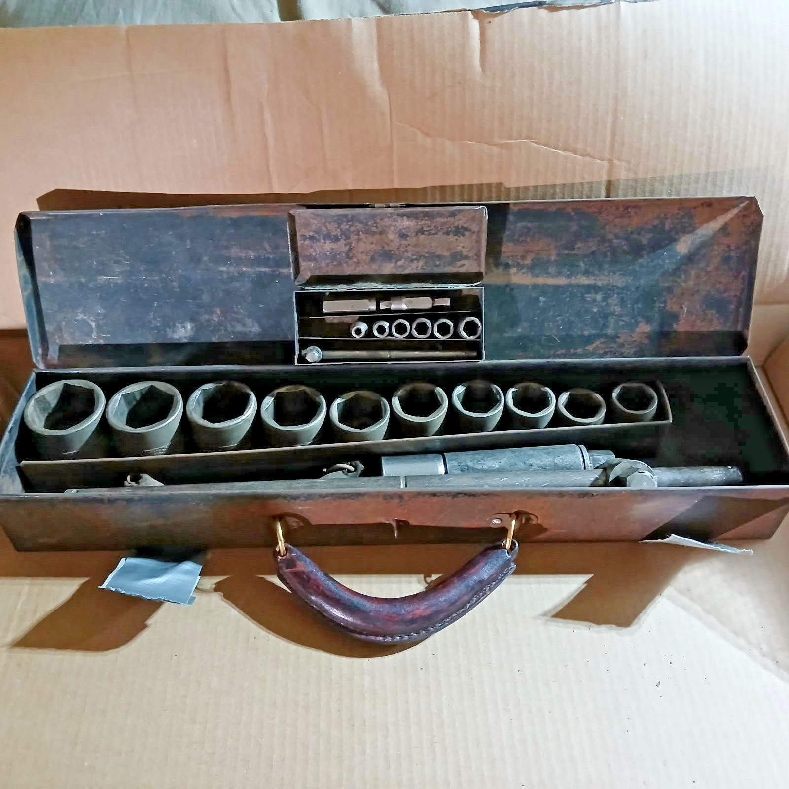 Vintage Rare Husky  5/16 (INCOMPLETE) & 13/16 hex drive socket set with boxes