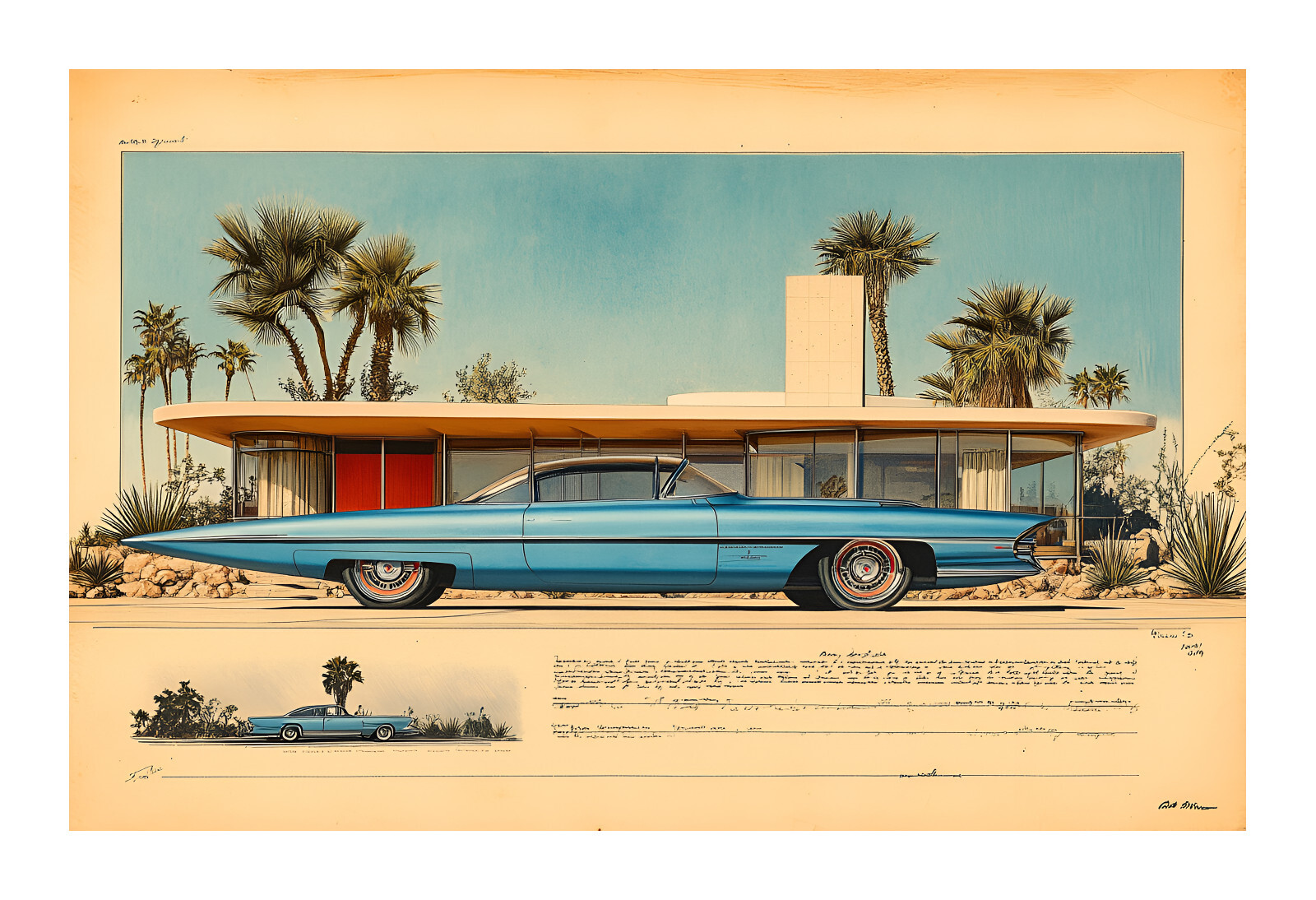 1960s Mid Century Modern Future Concept Art Print BPS8