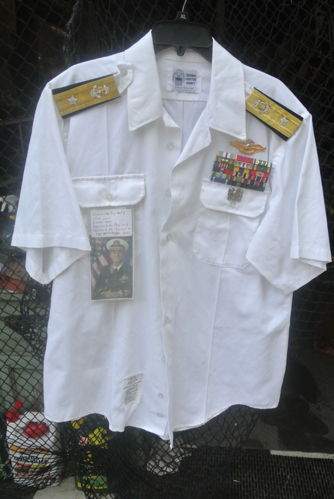 US Navy Admiral Doctors Uniform, Dress White Shirt - White House Service US Navy Admiral Doctors Uniform, Dress White Shirt - White House Service