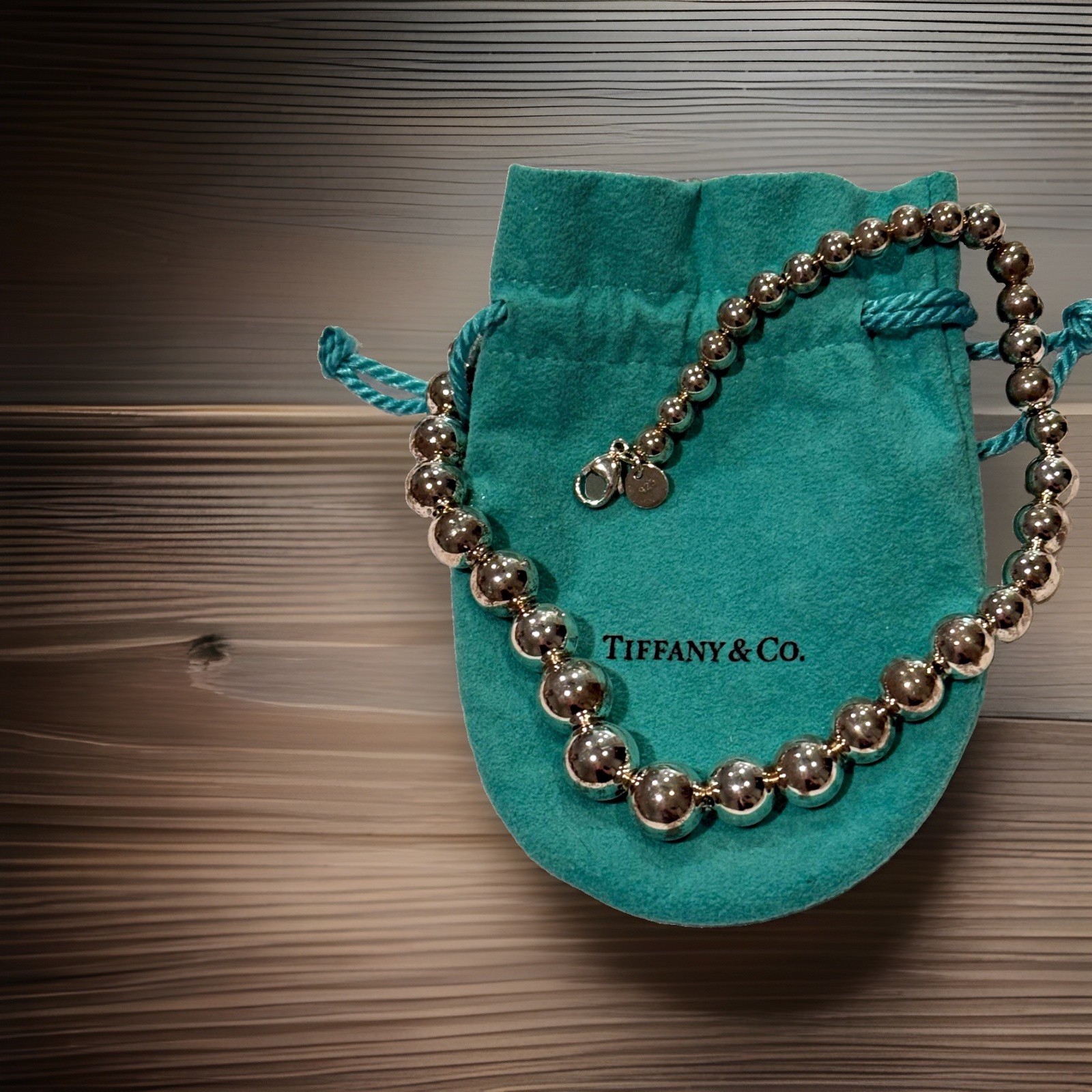 Vintage Tiffany & Co. 925 Sterling Silver Graduated Beaded Ball 16 in. Necklace Vintage Tiffany & Co. 925 Sterling Silver Graduated Beaded Ball 16 in. Necklace