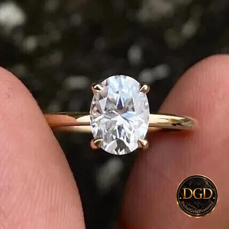 18K Gold Diamond Prong Set Anniversary Gift Custom Made Bridal Promise Wife Ring