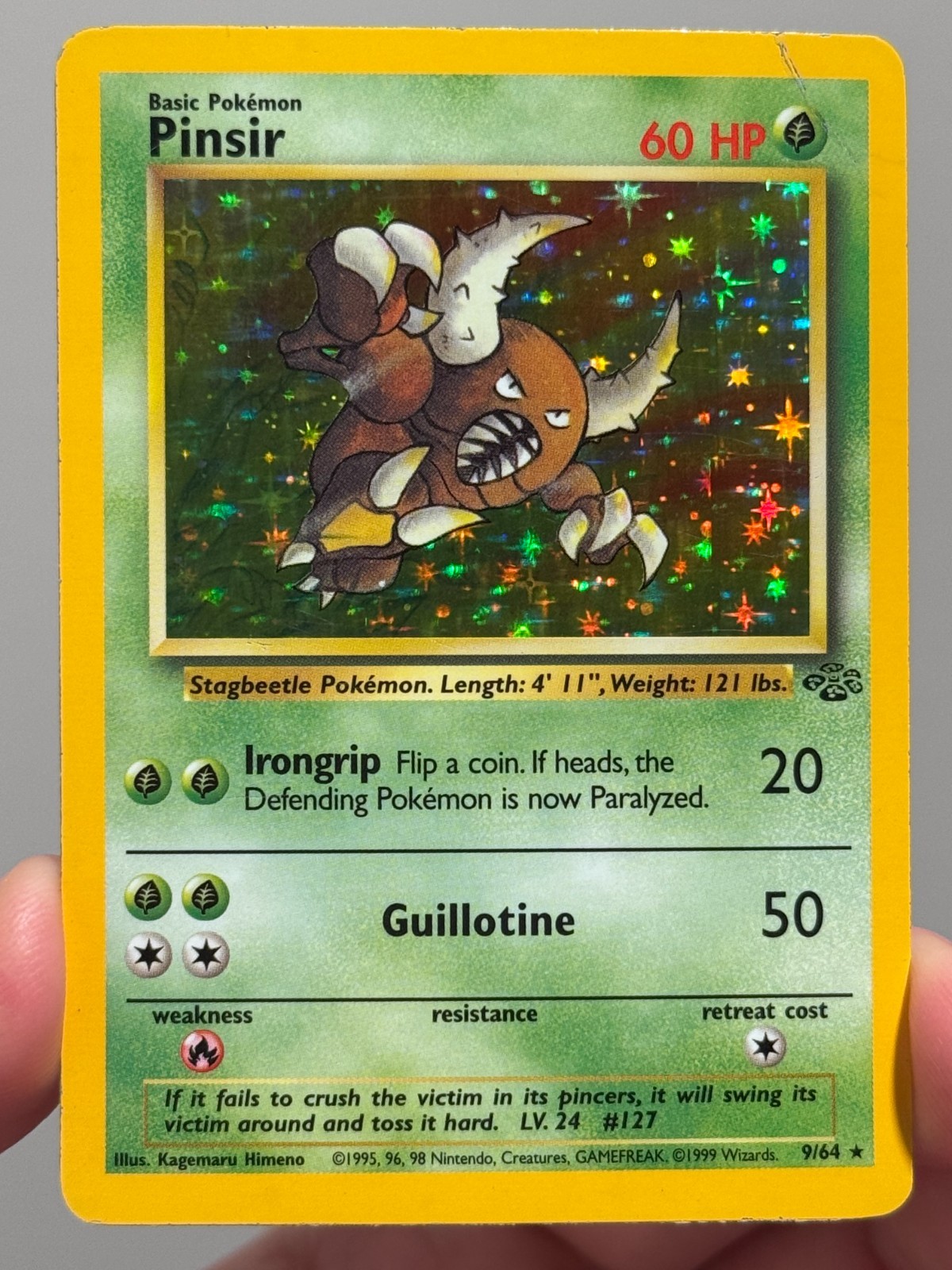 Pinsir 9/64 HOLO Rare Jungle Unlimited 1999 WOTC Pokemon English - MP Pinsir 9/64 HOLO Rare Jungle Unlimited 1999 WOTC Pokemon English - MP