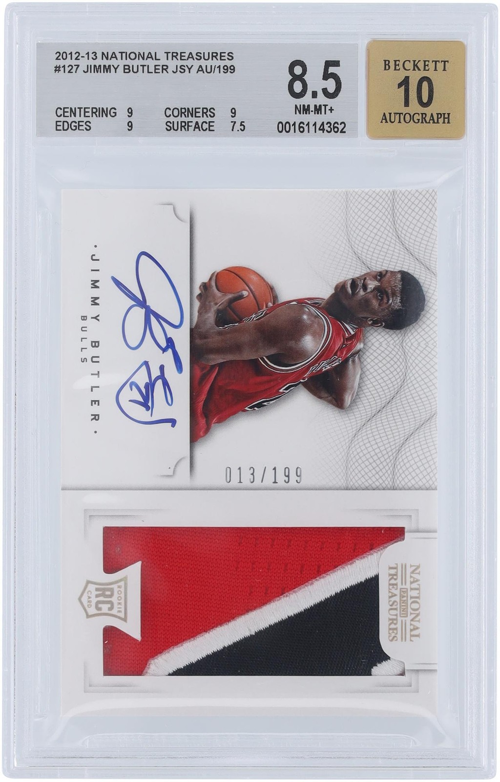 Jimmy Butler Bulls Signed 2012-13 Panini National #127 #13/199 BGS 8.5/10 Rookie