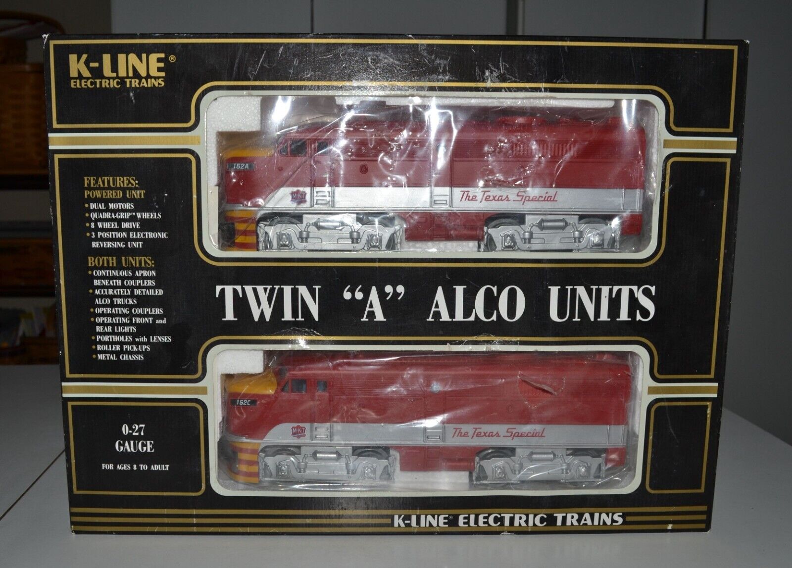 K-LINE NEW 0-27 TEXAS SPECIAL TWIN ALCO AA DIESEL Locomotive UNITS - Excellent