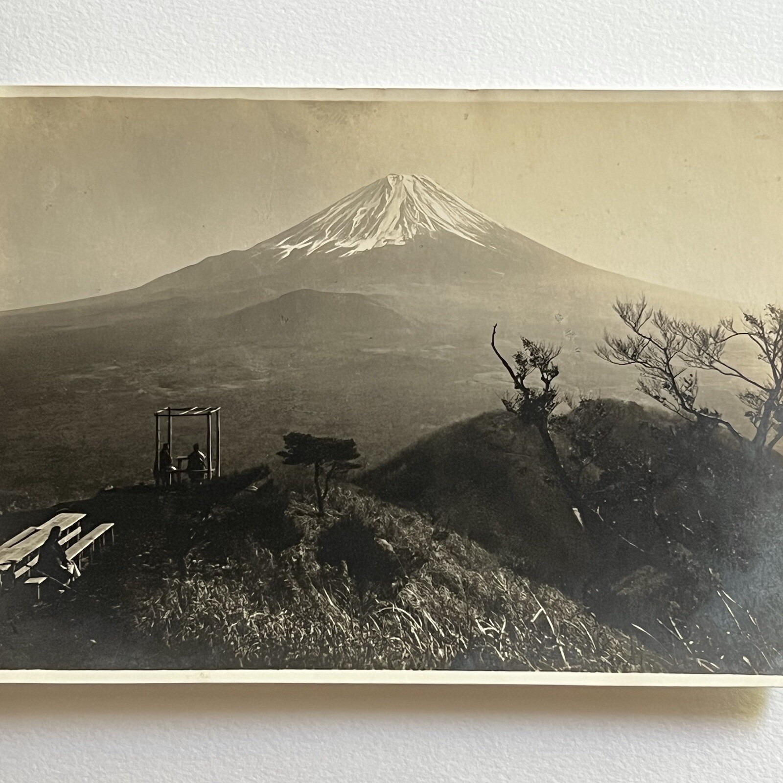 Vintage Snapshot Photograph Nature Beautiful View Mt Fuji Volcano Japan