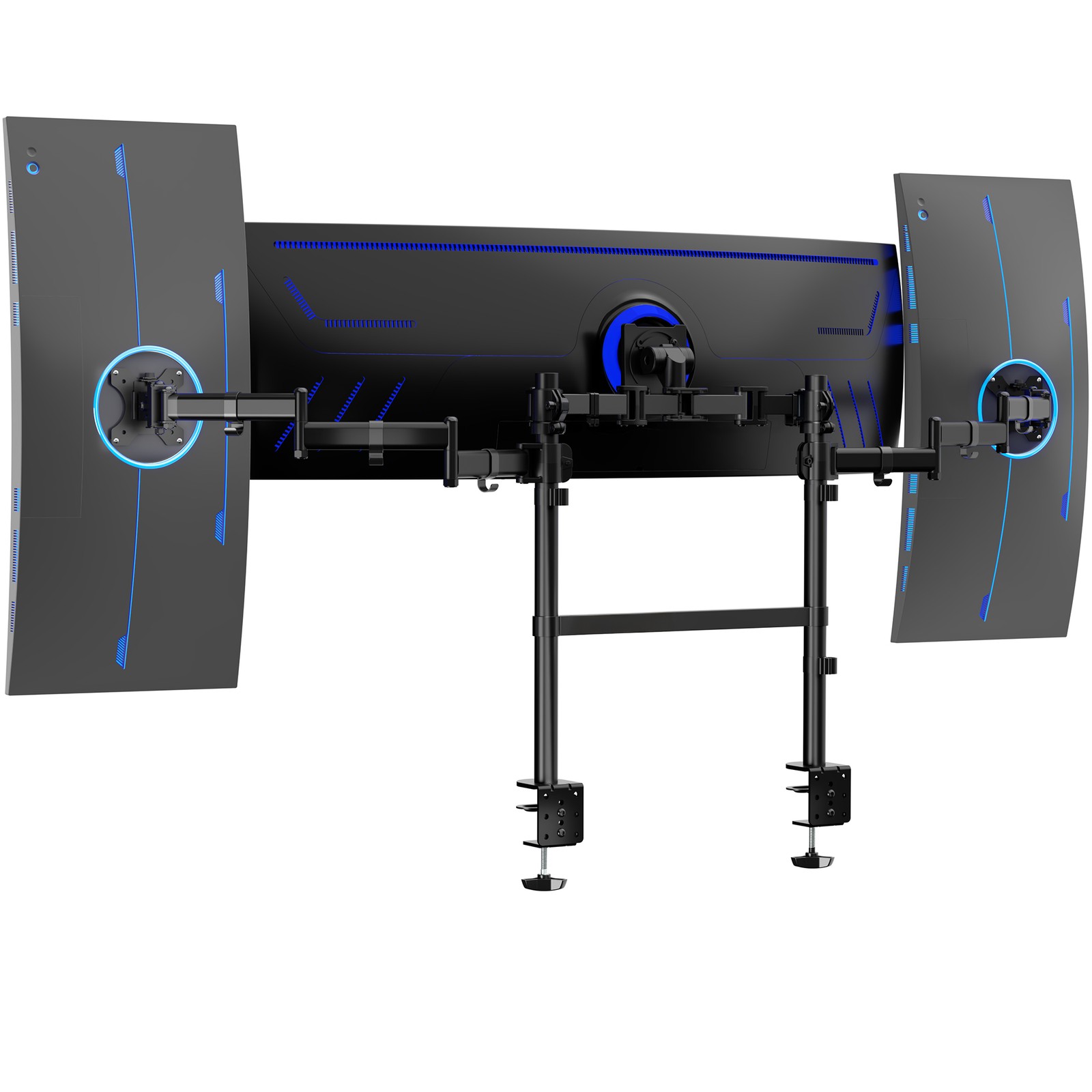 VIVO Dual Pole Triple Ultrawide Monitor Desk Mount, Up to 49
