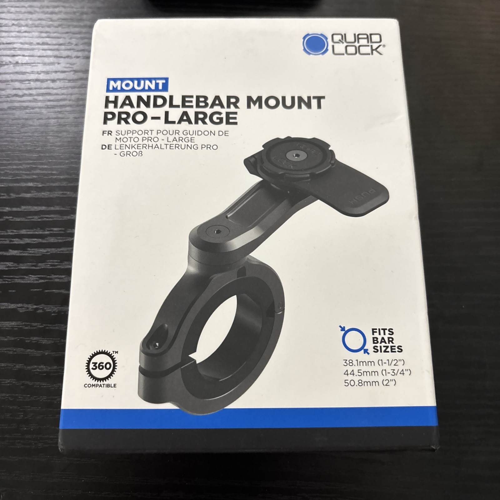 Quad Lock Handlebar Mount for Handlebar Pro-Large Version, Black Quad Lock Handlebar Mount for Handlebar Pro-Large Version, Black