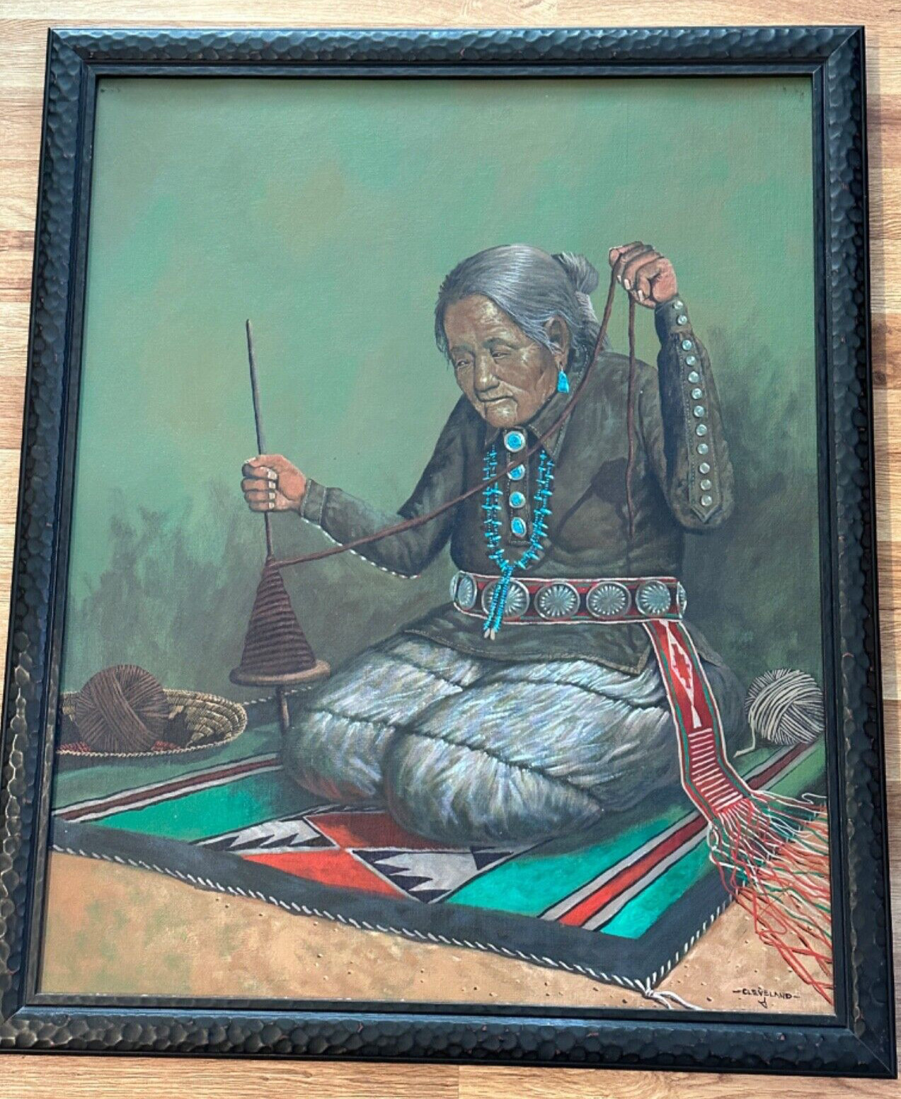 FRED CLEVELAND VINTAGE ORIGINAL LARGE PAINTING ON CANVAS FRAMED 33 FRED CLEVELAND VINTAGE ORIGINAL LARGE PAINTING ON CANVAS FRAMED 33