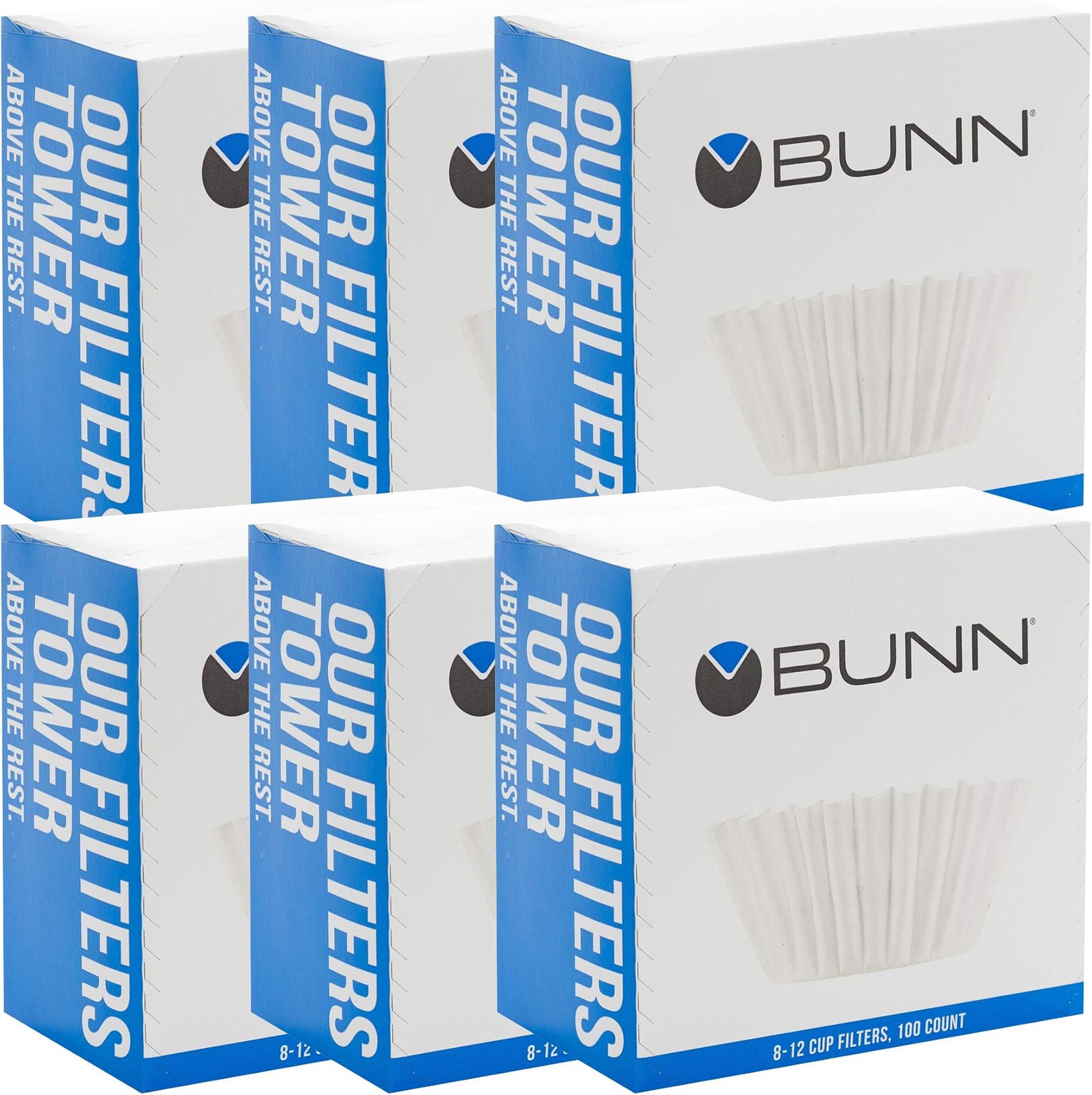 BUNN 8-12 Cup Coffee Filters, 6 each, 100ct BUNN 8-12 Cup Coffee Filters, 6 each, 100ct