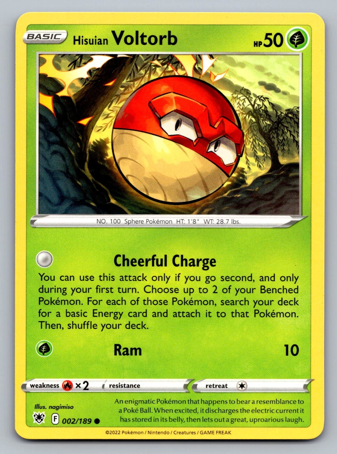 Pokemon TCG SWSH10: Astral Radiance Hisuian Voltorb 002/189