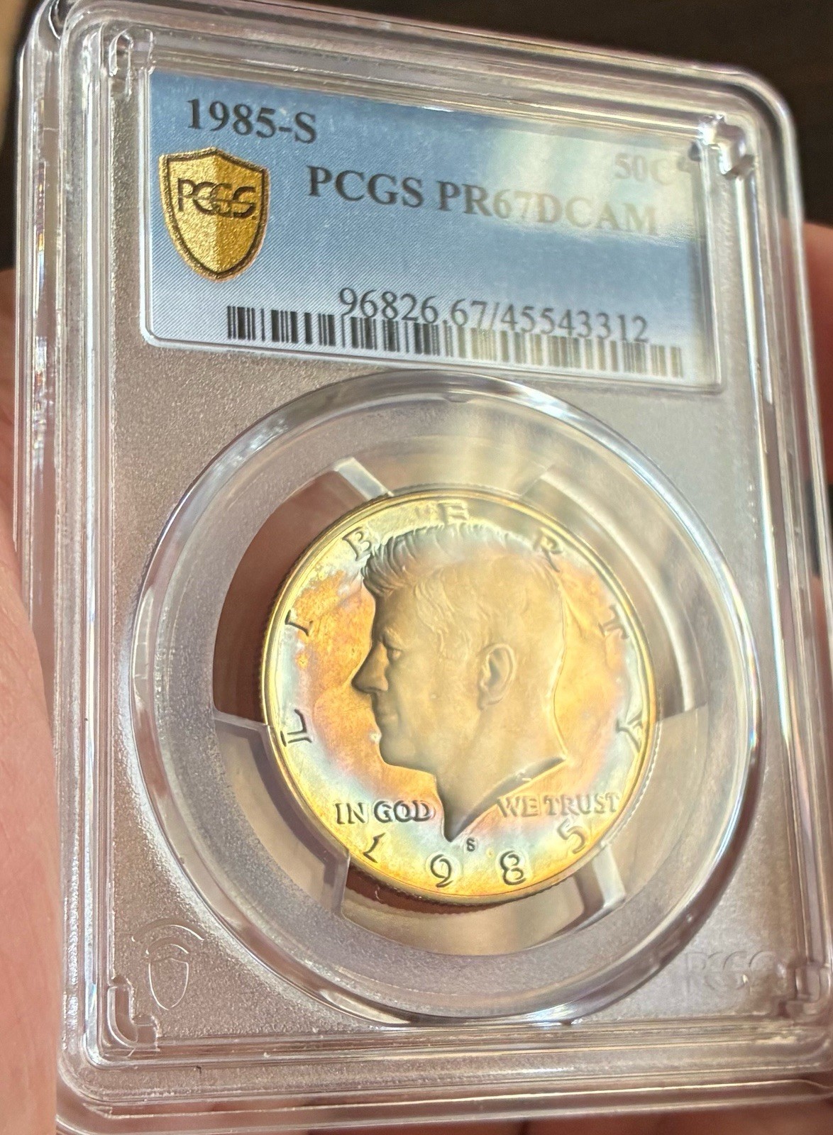 1985-S Kennedy 50c PCGS PR67DCAM Beautiful Coin, Shiny and Toned 1985-S Kennedy 50c PCGS PR67DCAM Beautiful Coin, Shiny and Toned