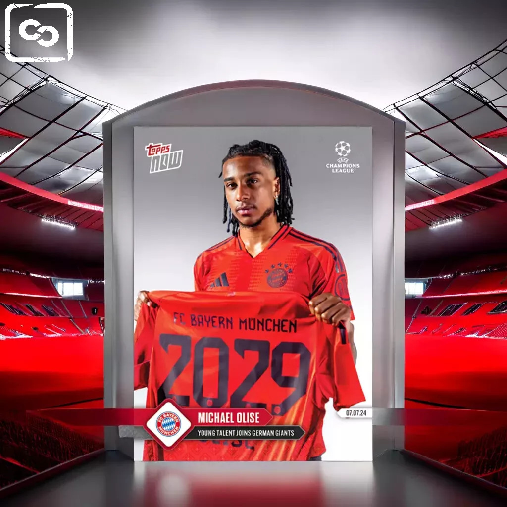 23/24 UCL TOPPS NOW Michael Olise Card 140 Young talent joins German giants