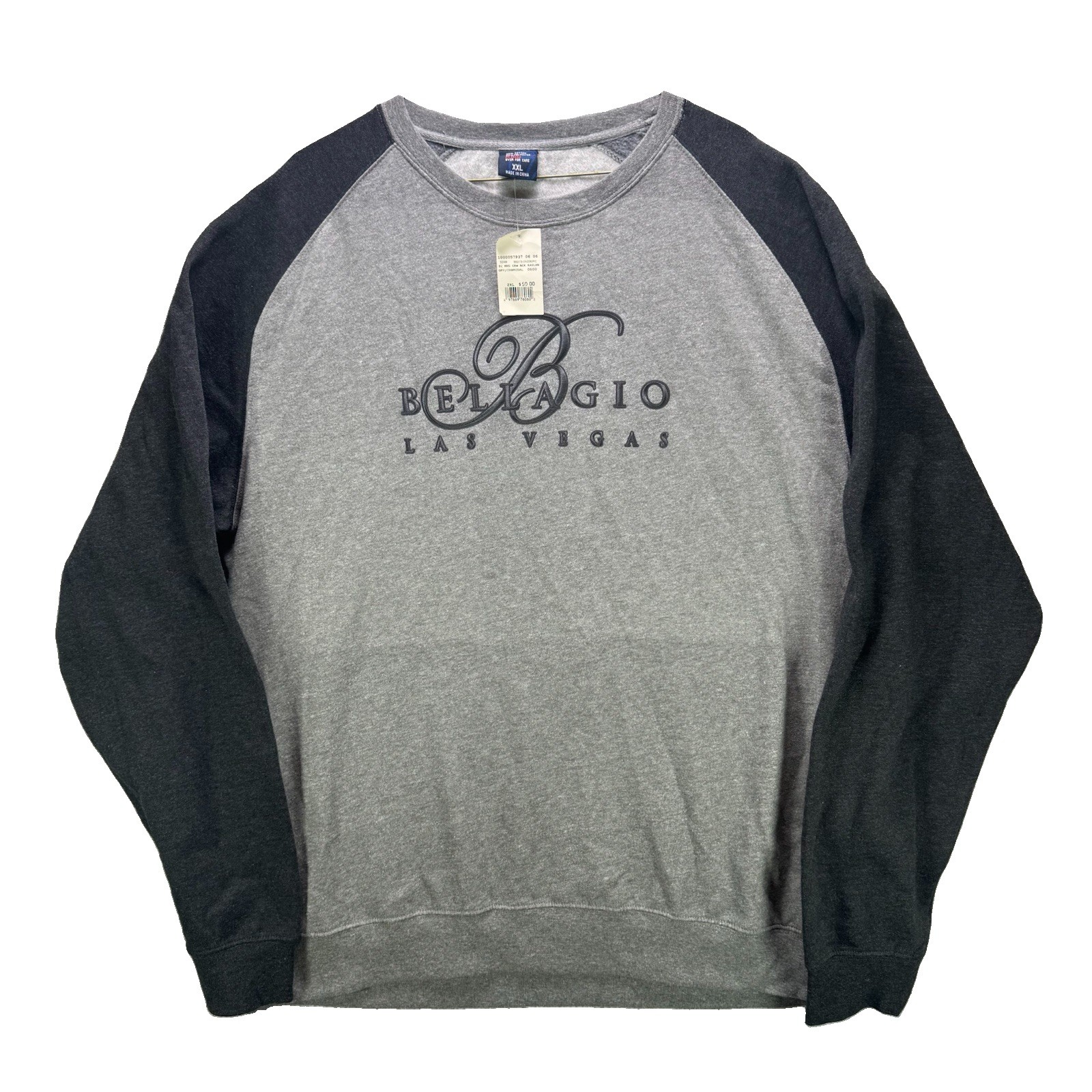 Vintage Bellagio Las Vegas Sweatshirt Mens 2XL Gray Long Sleeve Crewneck NWT Vintage Bellagio Las Vegas Sweatshirt Mens 2XL Gray Long Sleeve Crewneck NWT