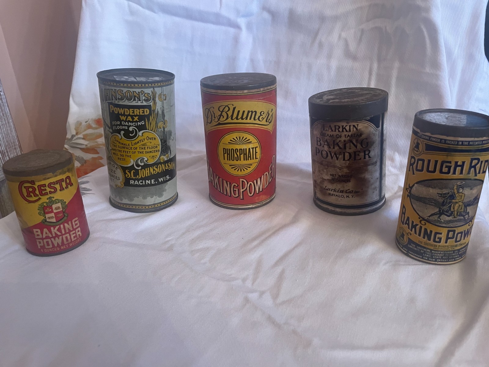 Rare Vintage early 1900's Lot of 5 tins-Antique Kitchen collection