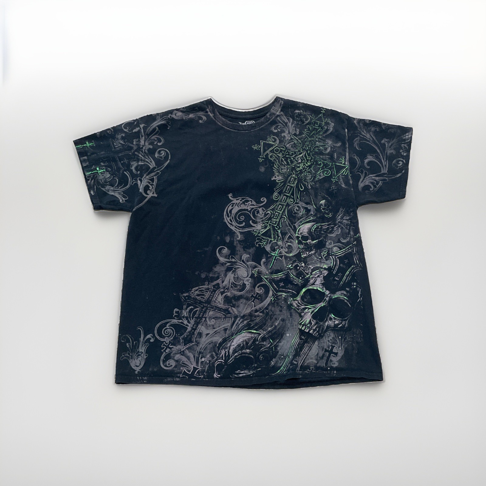 VTG Y2K MMA Elite Big Graphic Shirt - Mens XL - Skull CROSS VTG Y2K MMA Elite Big Graphic Shirt - Mens XL - Skull CROSS