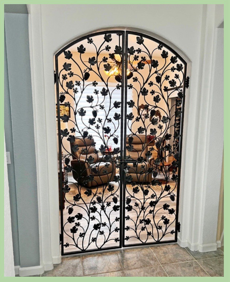 Iron Wine Cellar Double Door New Custom Made Artistic Grapevine 36 X 80