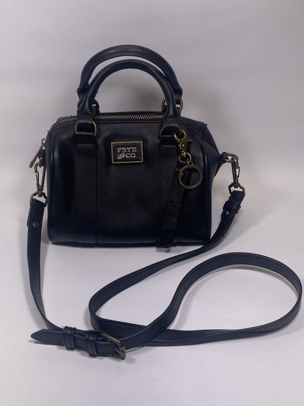 Frye and Co Womens Black Remy Satchel Crossbody Bag Dual Top Handle Frye and Co Womens Black Remy Satchel Crossbody Bag Dual Top Handle