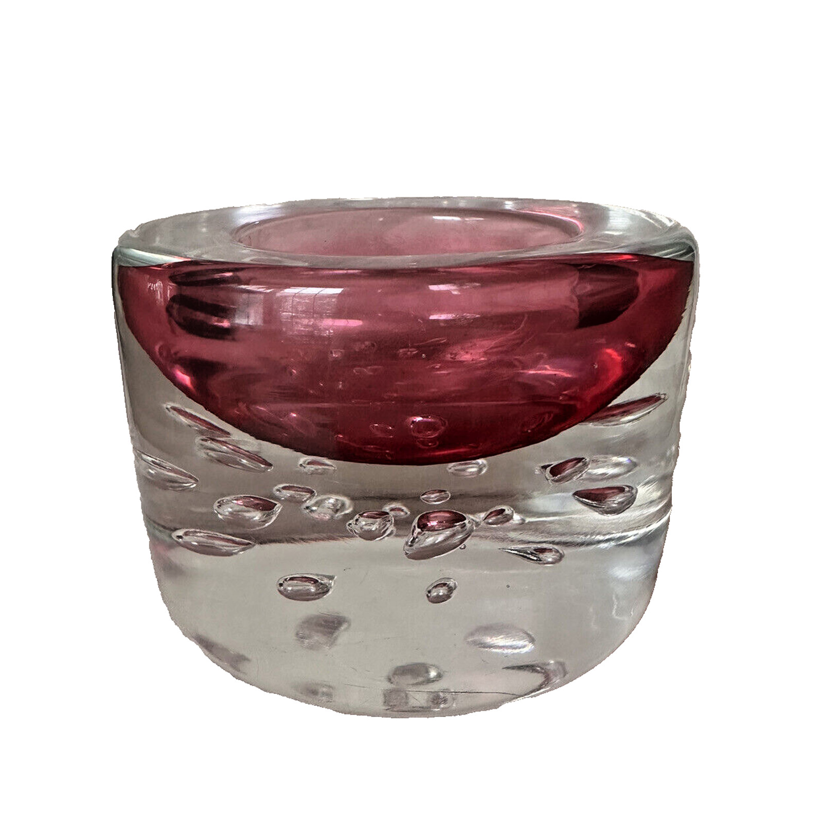Cenedese Bullicante Murano ? Jaroslav Svoboda? glass Sommerso Bowl Pink Bubbles Cenedese Bullicante Murano ? Jaroslav Svoboda? glass Sommerso Bowl Pink Bubbles