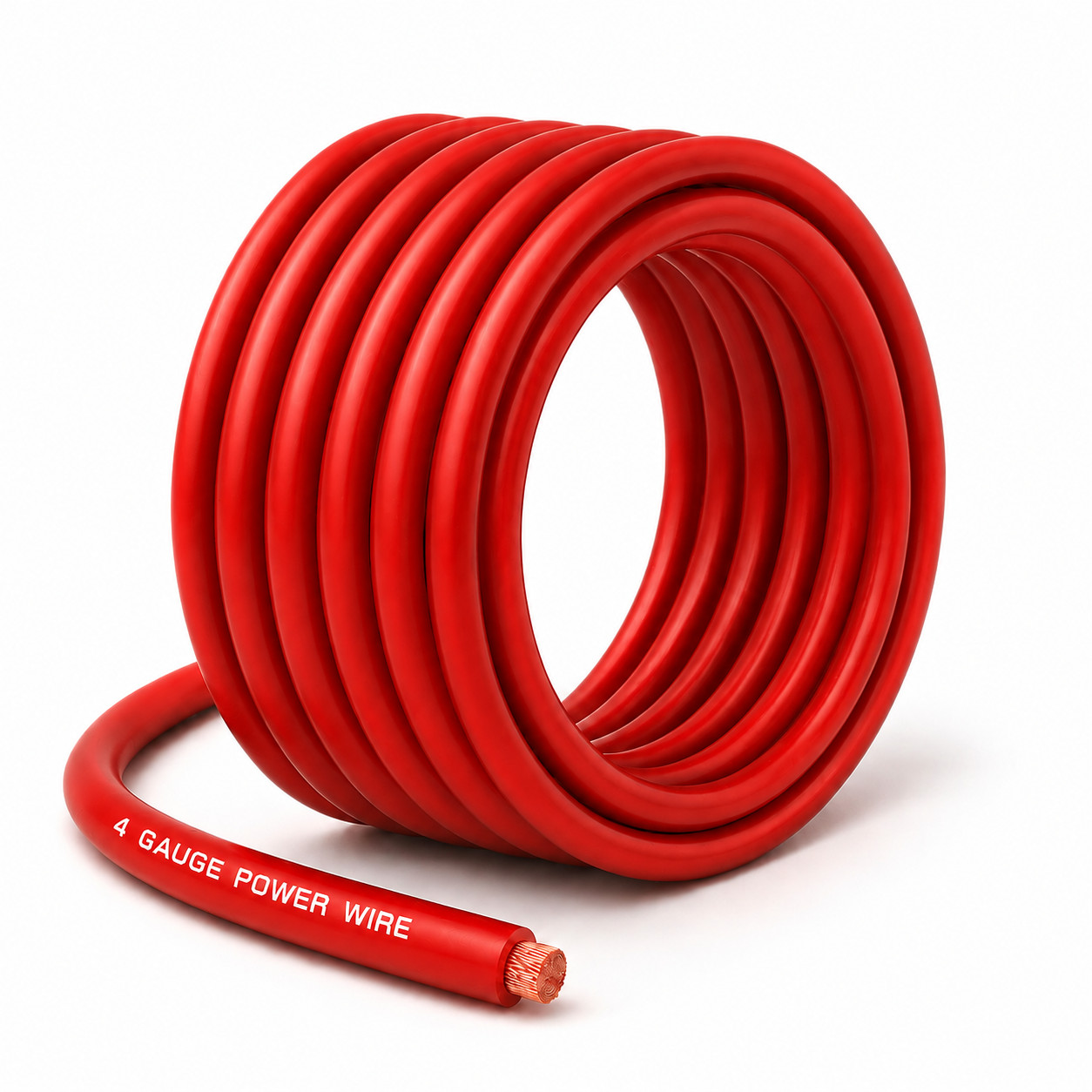 SoundBox CW4-25R, 4 Gauge 25' CCA Amplifier Power / Ground Amp Wire Roll, Red