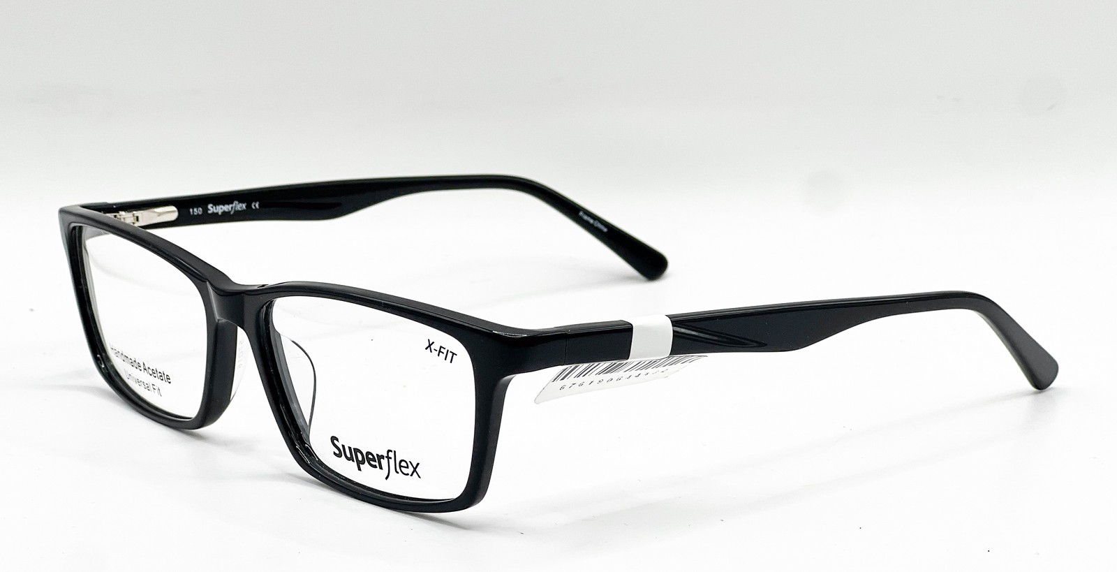 NEW SUPERFLEX SF-621 S300 BLACK AUTHENTIC EYEGLASSES 57-16