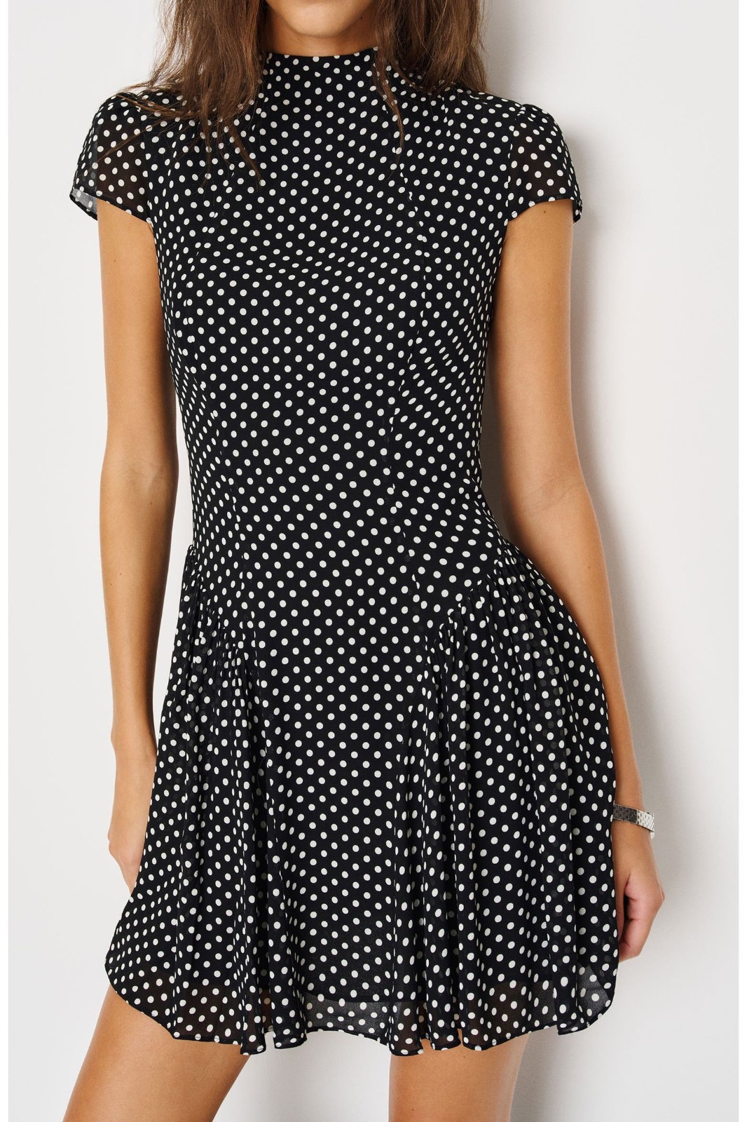 Reformation Women\'s Maven Minidress Black White Polka Dot Sz 8 Reformation Women\'s Maven Minidress Black White Polka Dot Sz 8