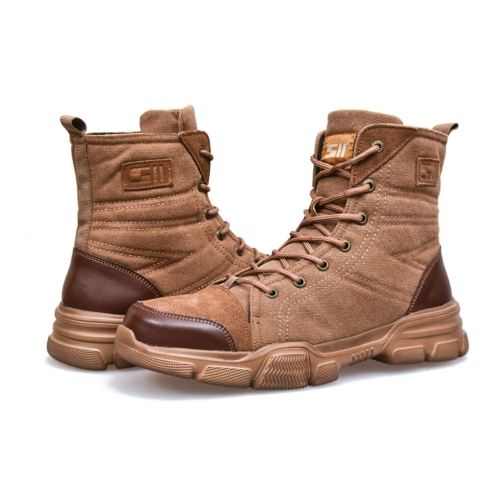 SUYSTEX Mens High Top Safety Shoes Indestructible Steel Toe Work Boots Hiking SUYSTEX Mens High Top Safety Shoes Indestructible Steel Toe Work Boots Hiking
